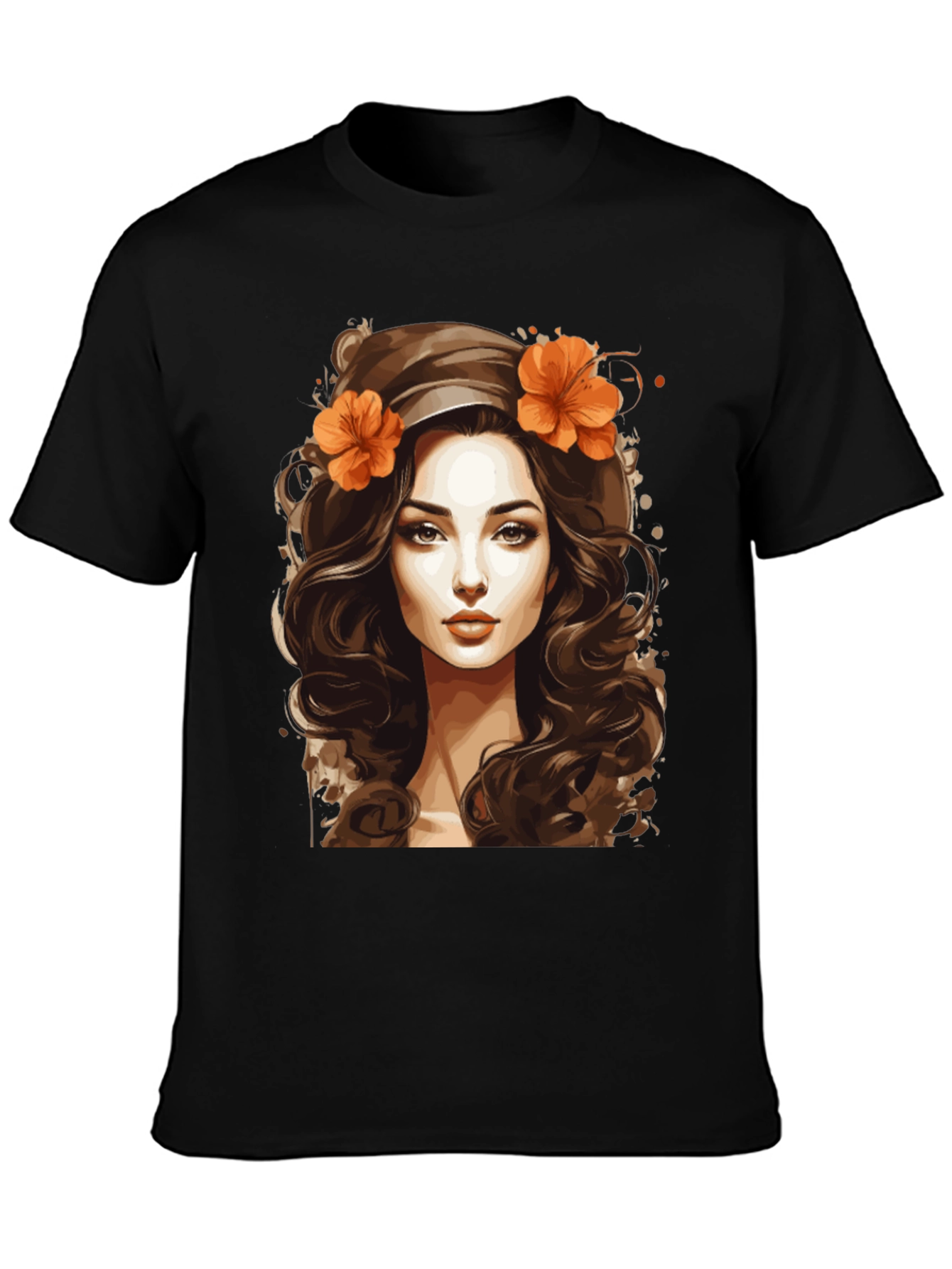Boho Beauty Graphic Tee - Artistic Woman Portrait