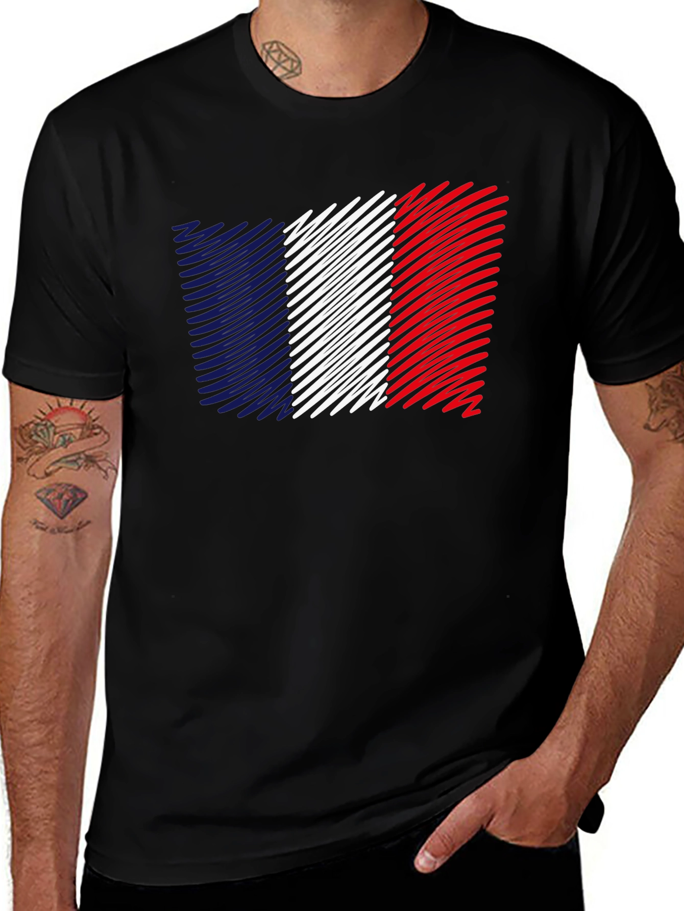 French Flag Scribble Tee