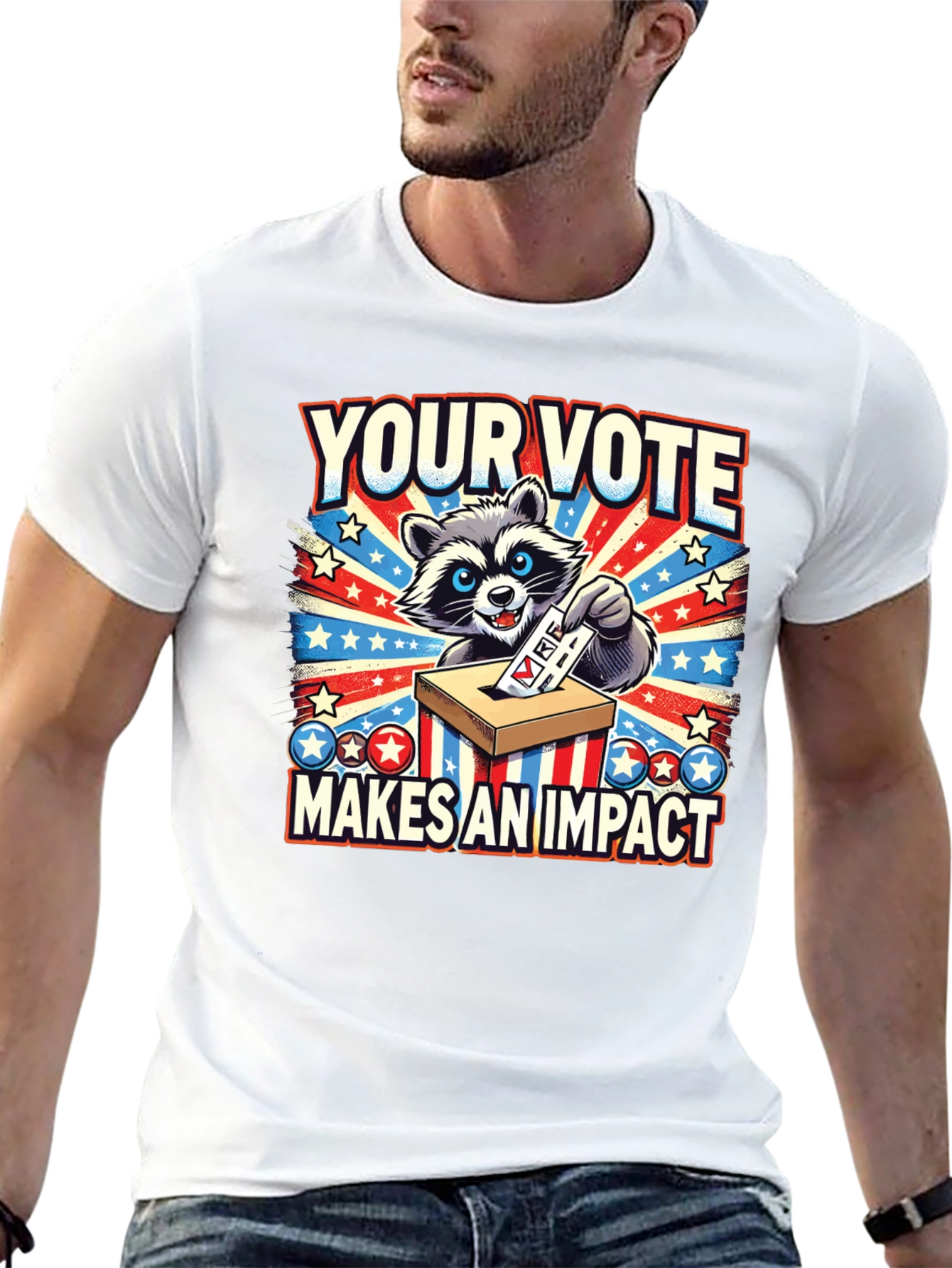Vote Raccoon Graphic T-Shirt - Make an Impact