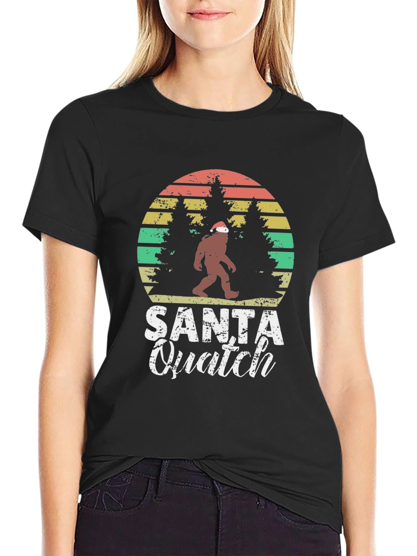 Santa Quatch T-Shirt Bigfoot Christmas Tee