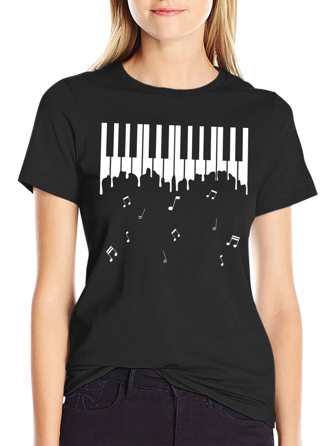 Piano Keys Music Notes Mens T-Shirt