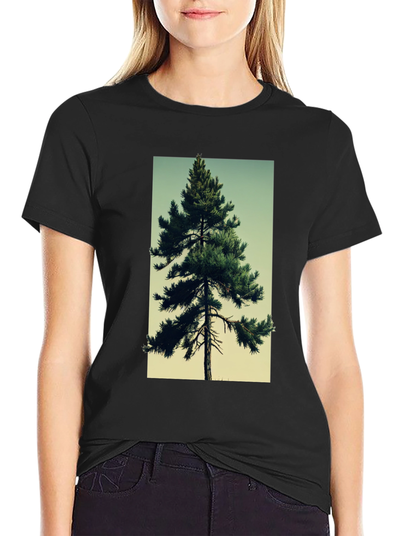 Evergreen Tree Graphic Tee - Nature Lovers T-Shirt