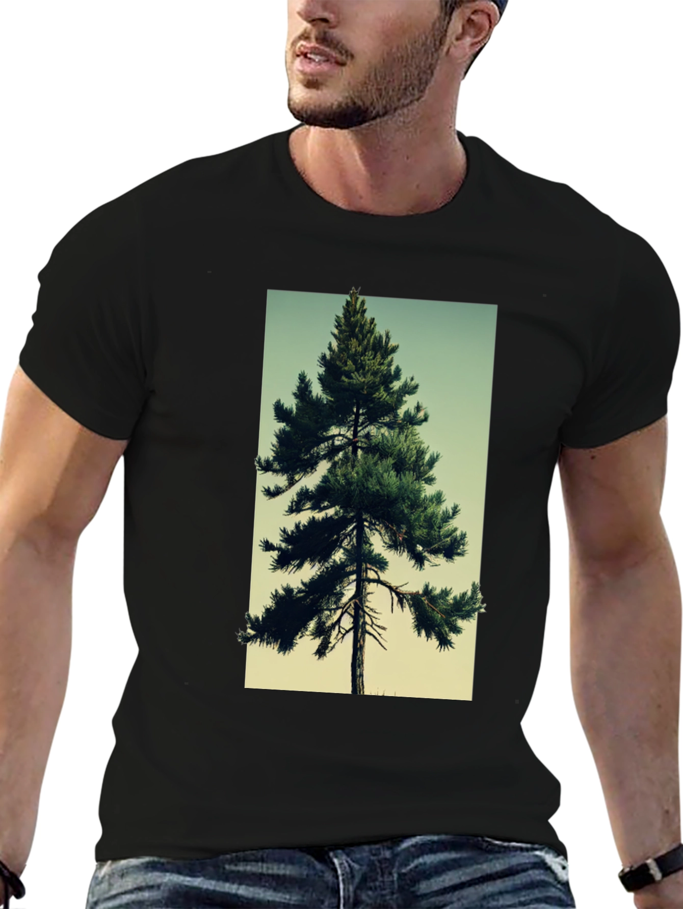 Evergreen Tree Graphic Tee - Nature Lovers T-Shirt