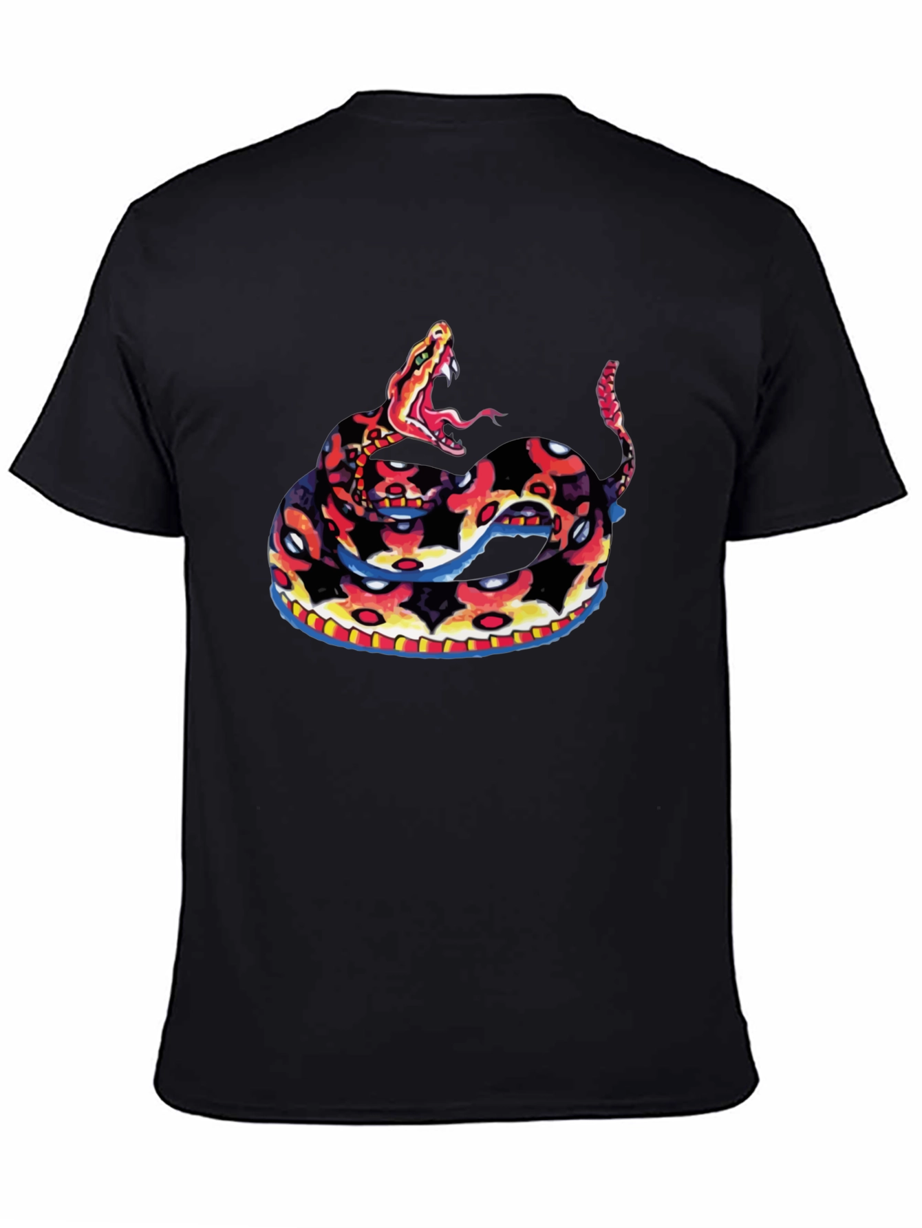 Black Tee with Rattlesnake Design