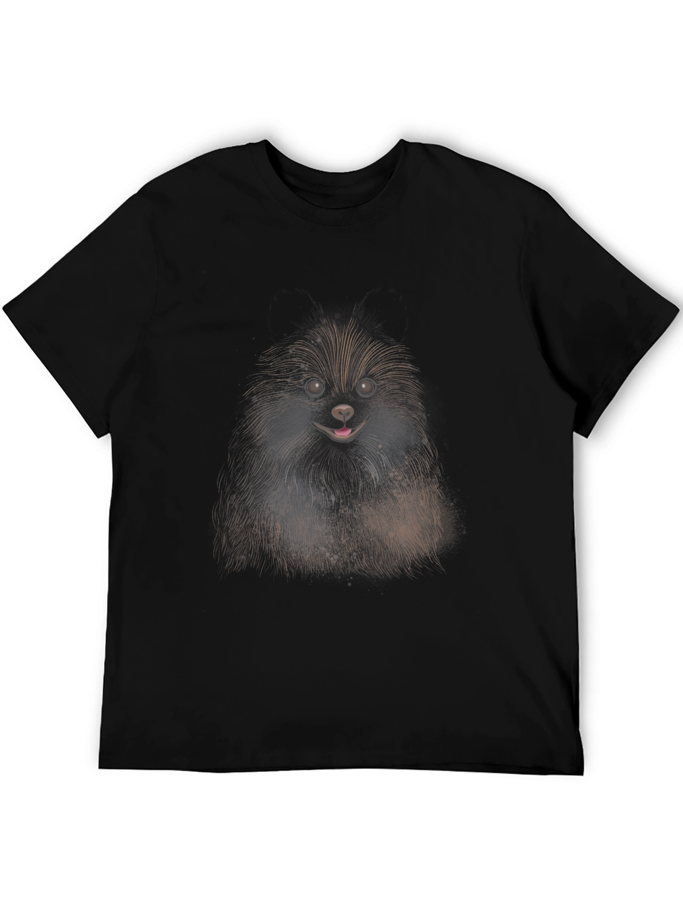 Dog Graphic Black Cotton T-Shirt