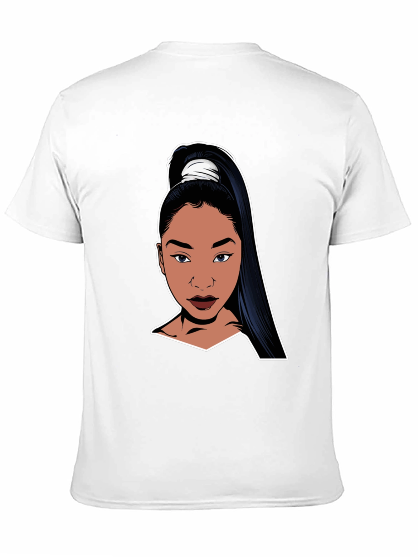 Cool Black T-Shirt with Cartoon Woman