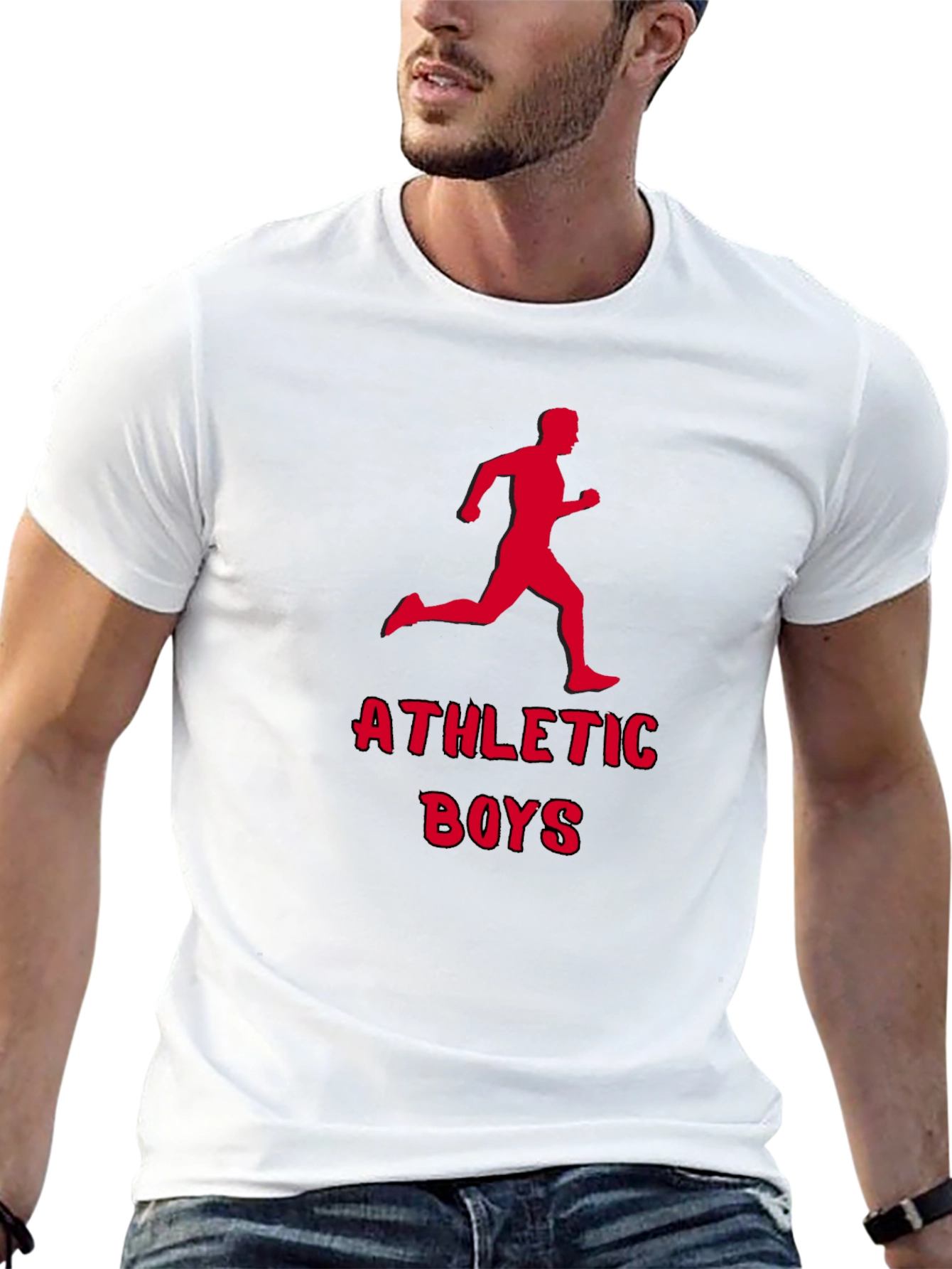 Athletic Boys Graphic Tee - Running Man Print