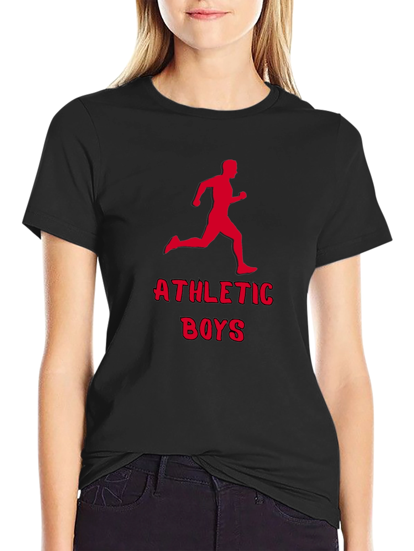 Athletic Boys Graphic Tee - Running Man Print