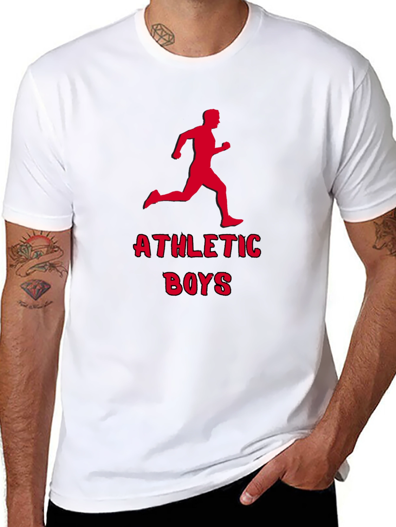 Athletic Boys Graphic Tee - Running Man Print