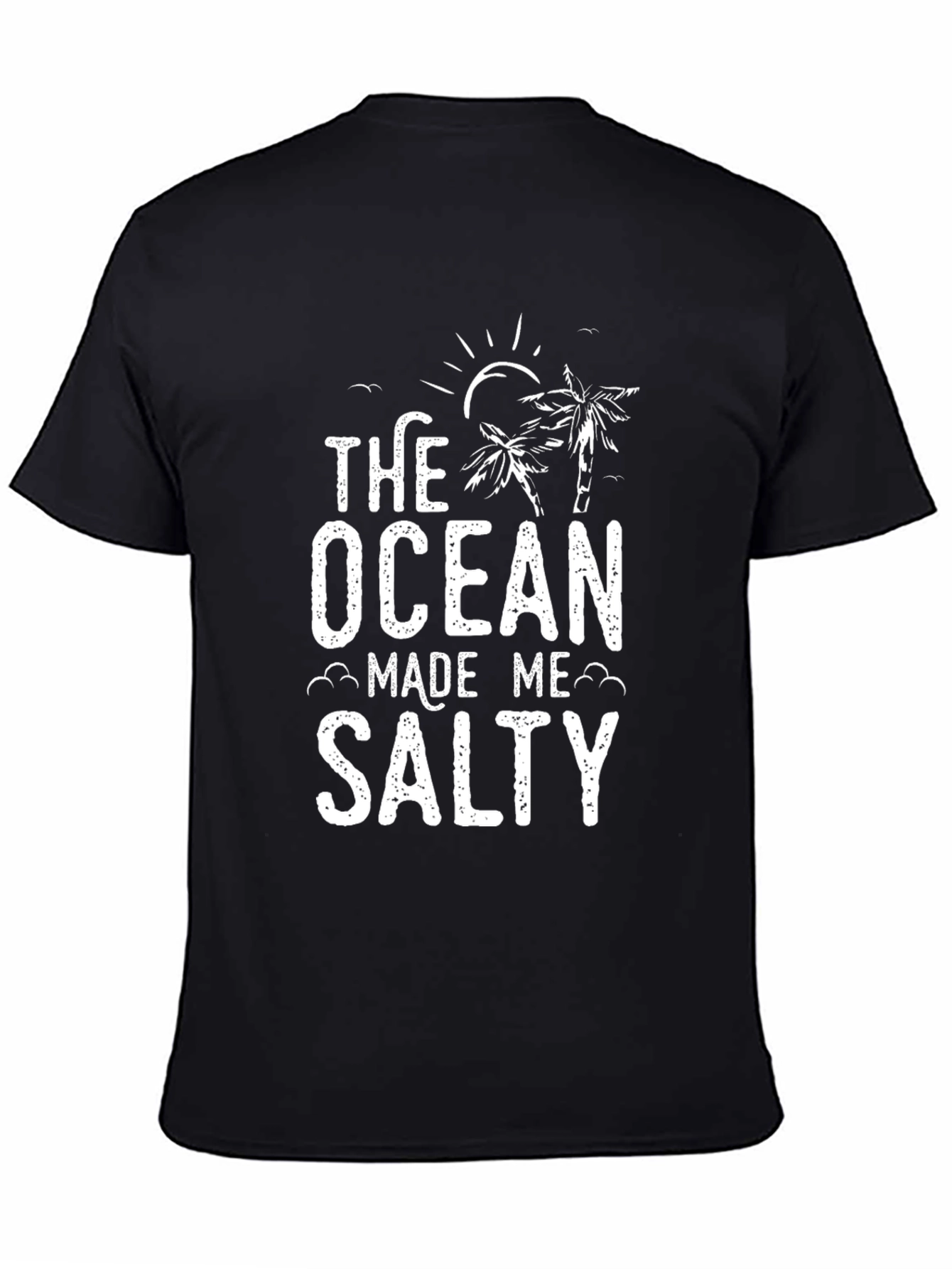 The Ocean Made Me Salty Black Graphic T-Shirt