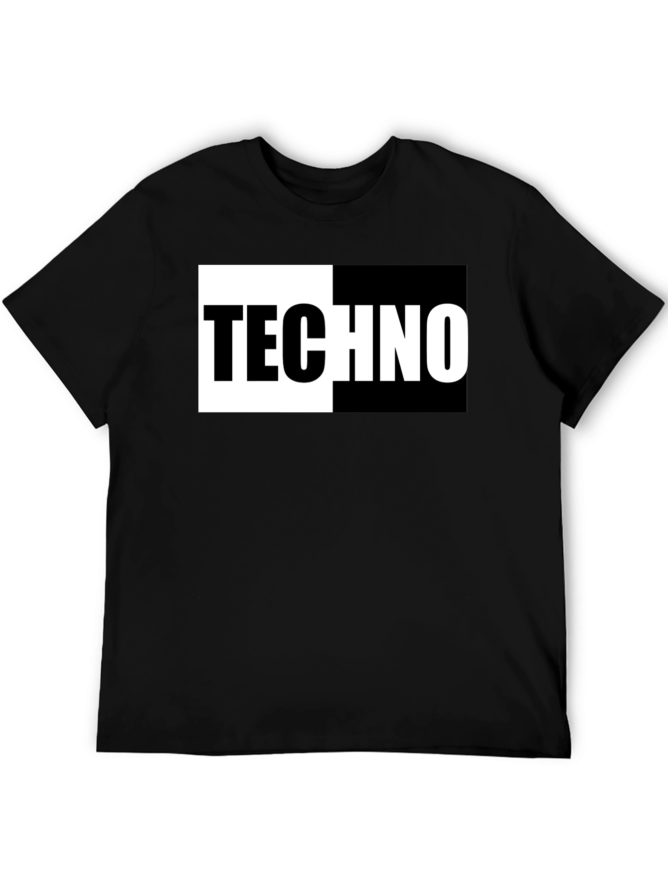 Techno Music T-Shirt - Black & White Design