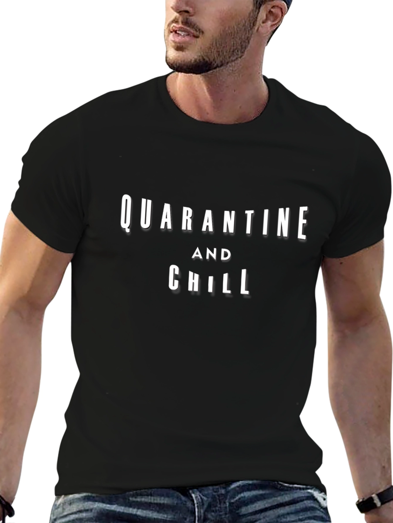 Quarantine and Chill Graphic T-Shirt - Black