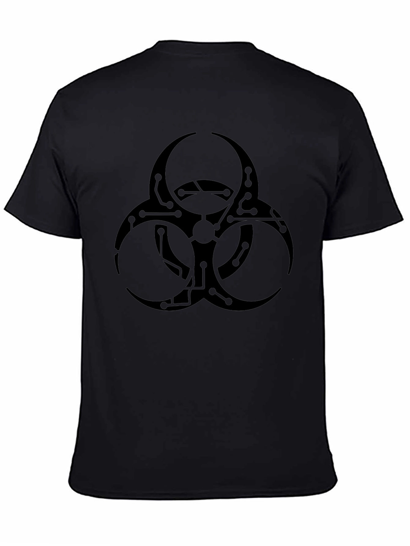 Black Biohazard Tech Graphic T-Shirt