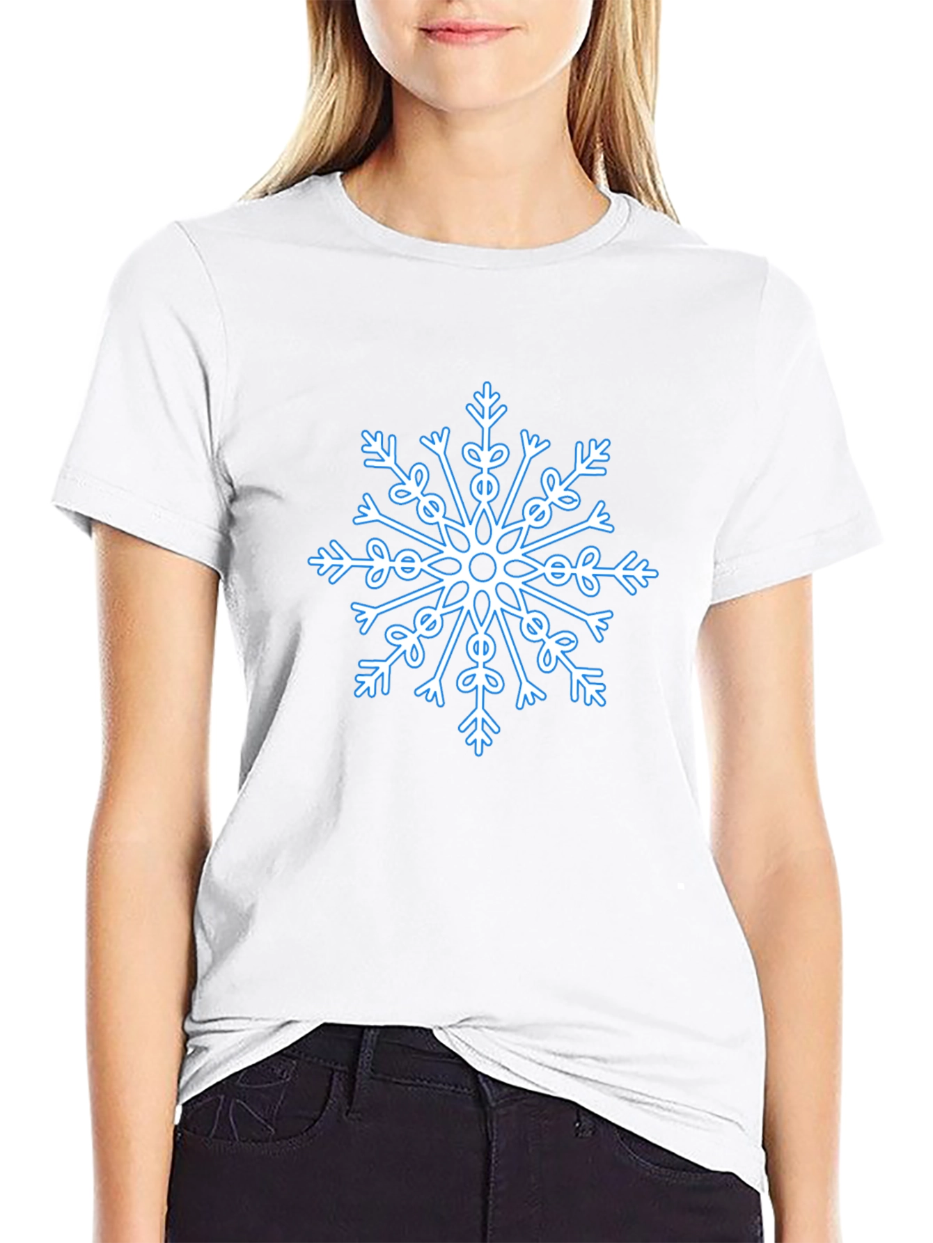Snowflake Graphic Black T-Shirt