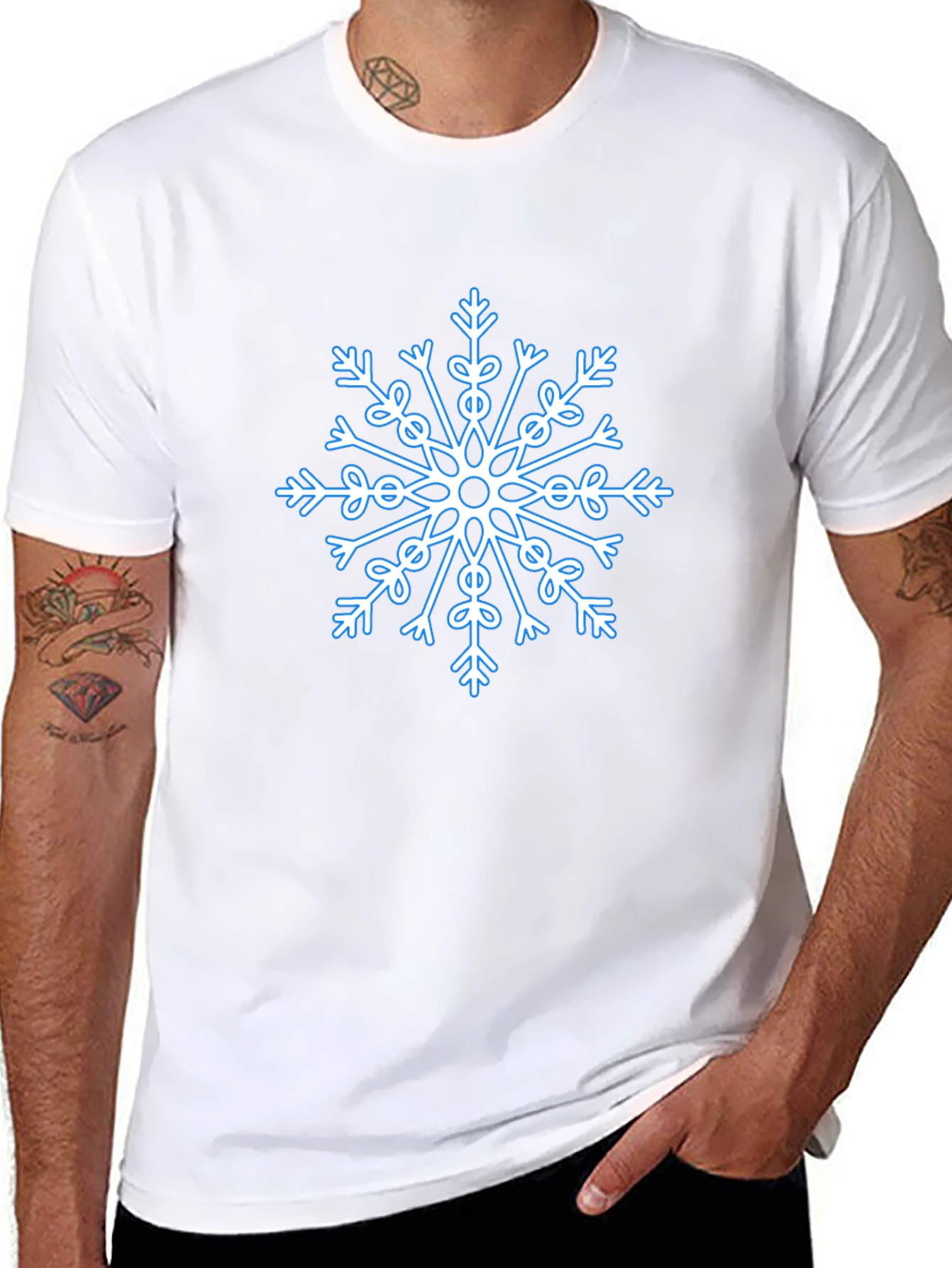 Snowflake Graphic Black T-Shirt