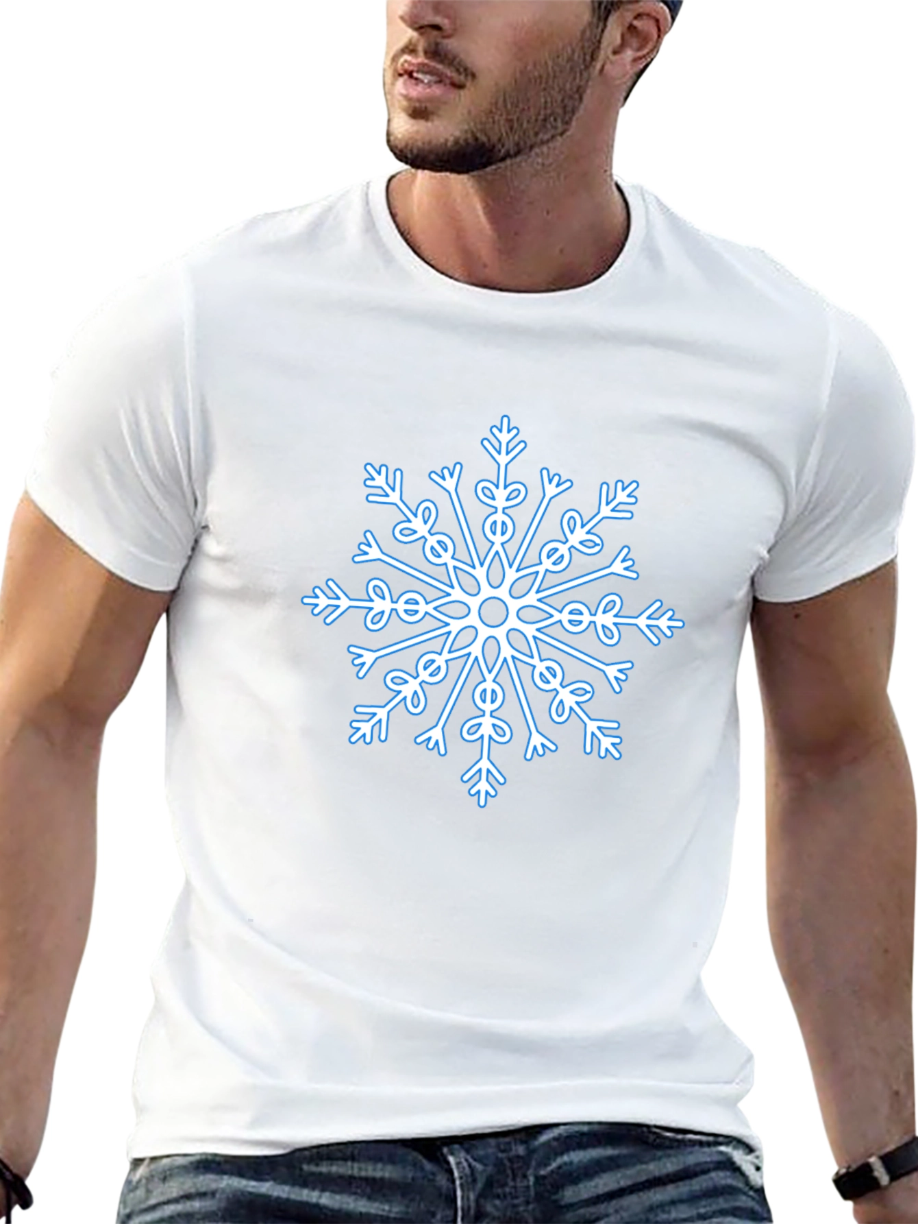 Snowflake Graphic Black T-Shirt