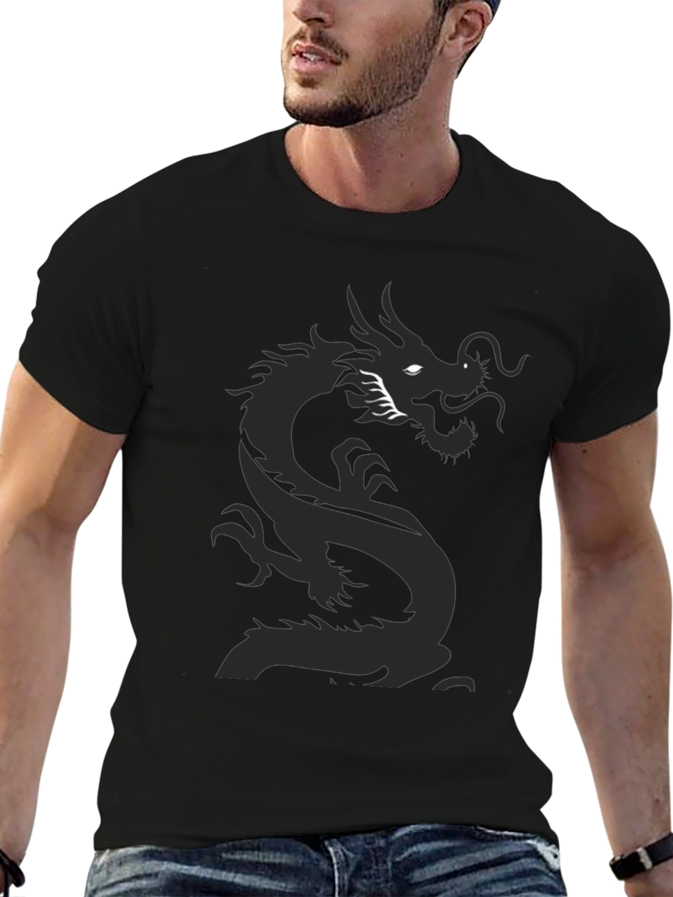 Dragon Graphic Black Tee - Stylish Mens T-Shirt