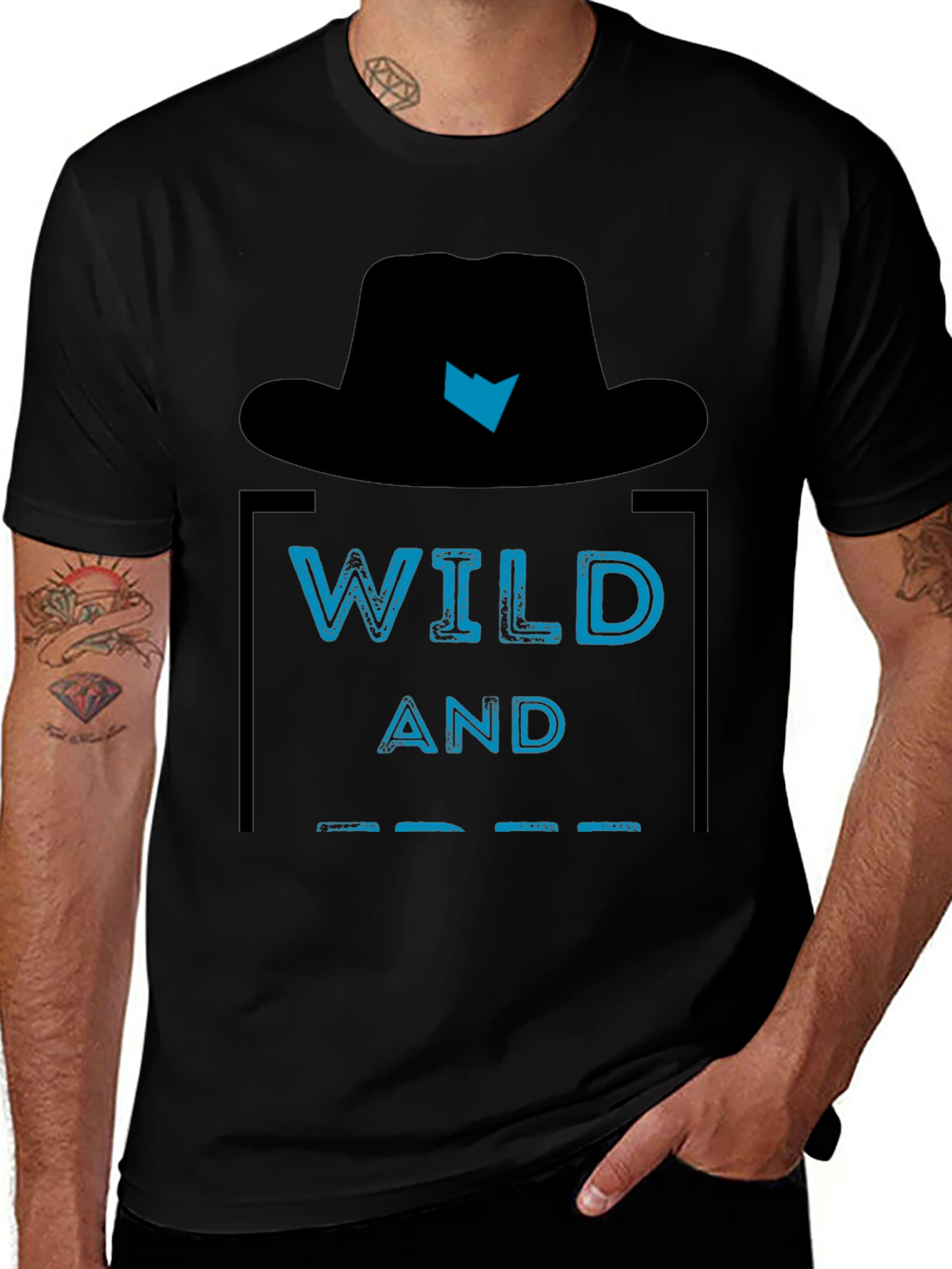 Wild and Free Graphic Tee - Mens Black T-Shirt