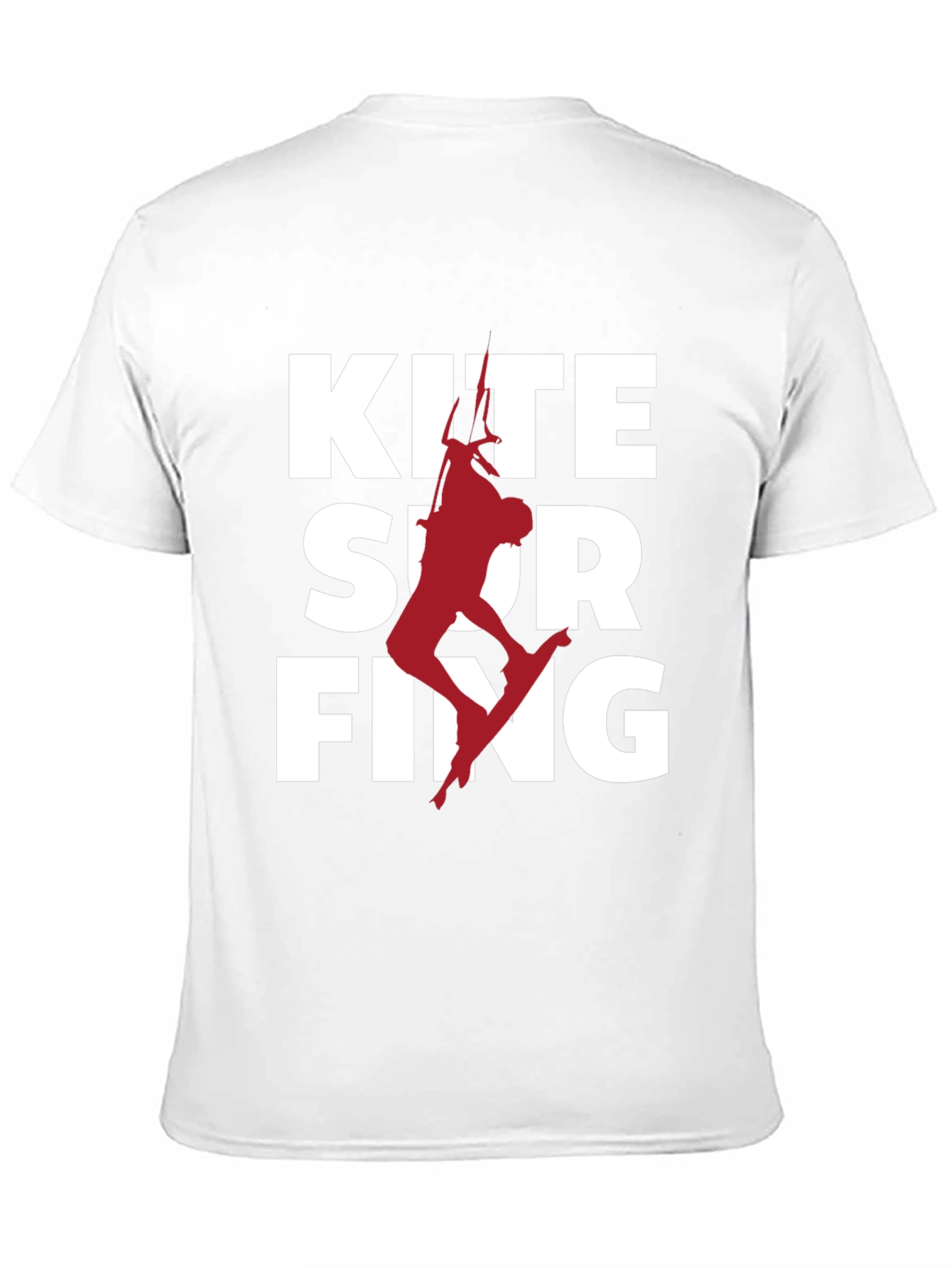 Kite Surfing Graphic Tee - Black Cotton T-Shirt
