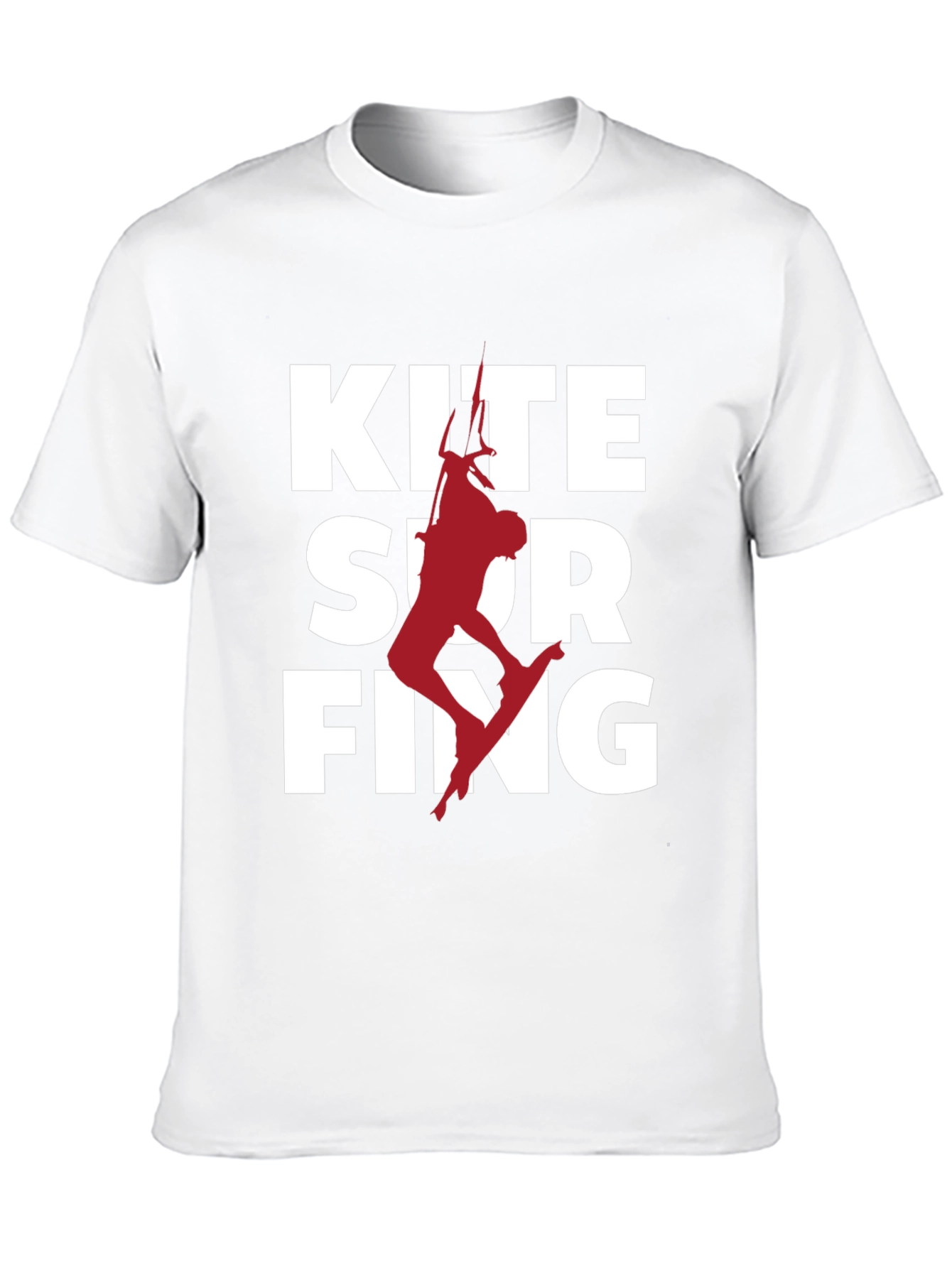 Kite Surfing Graphic Tee - Black Cotton T-Shirt