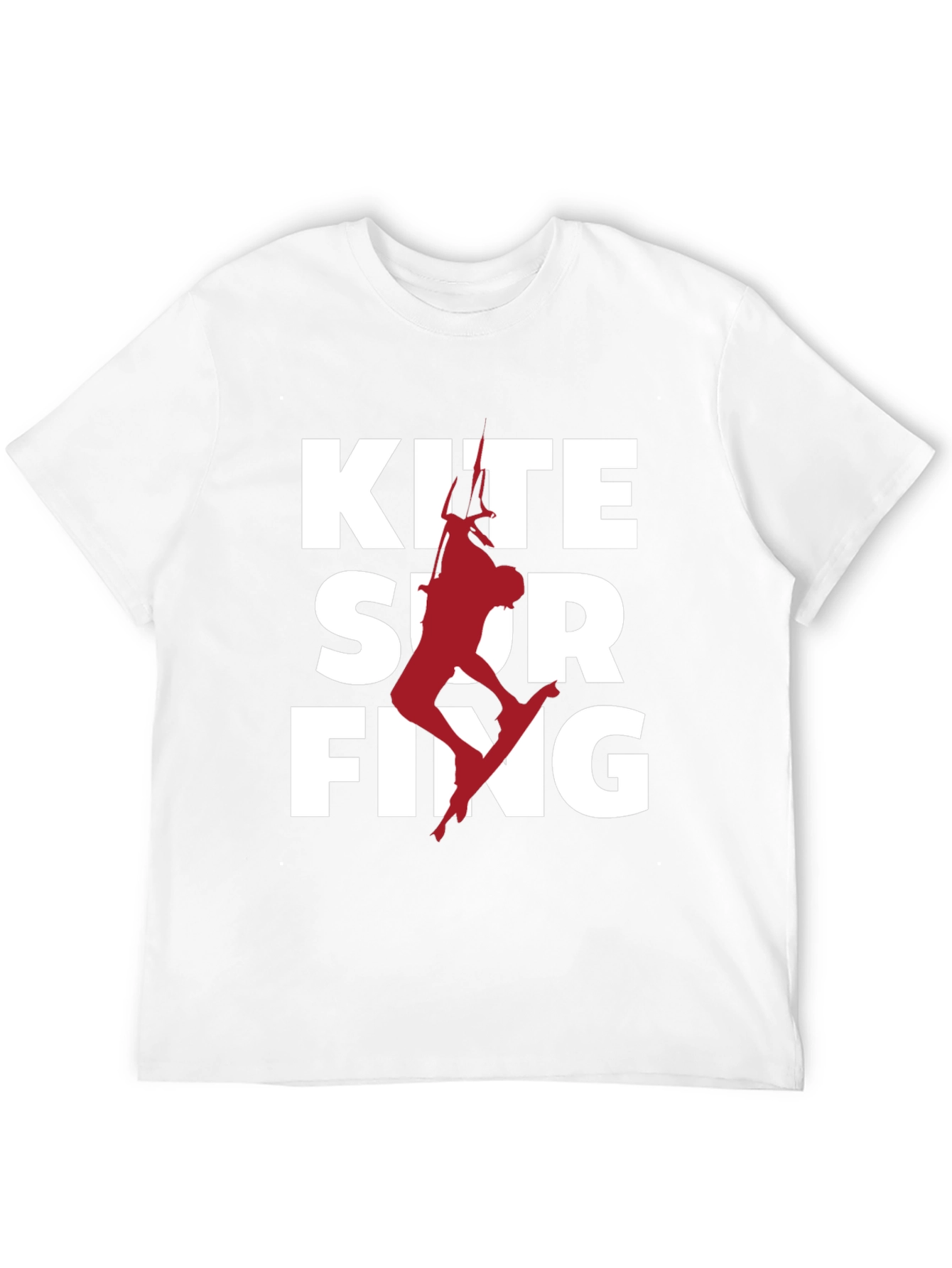Kite Surfing Graphic Tee - Black Cotton T-Shirt
