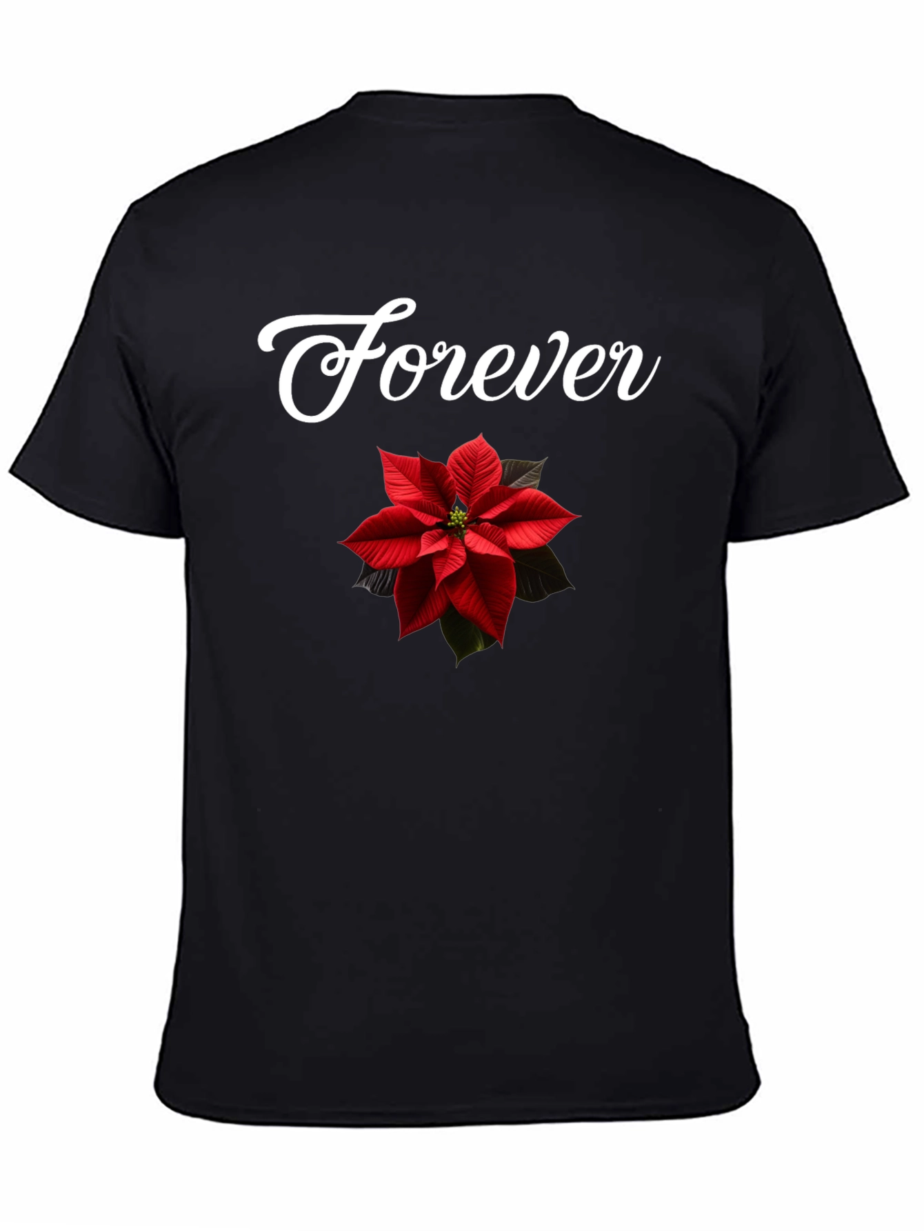 Forever Poinsettia Black Tee