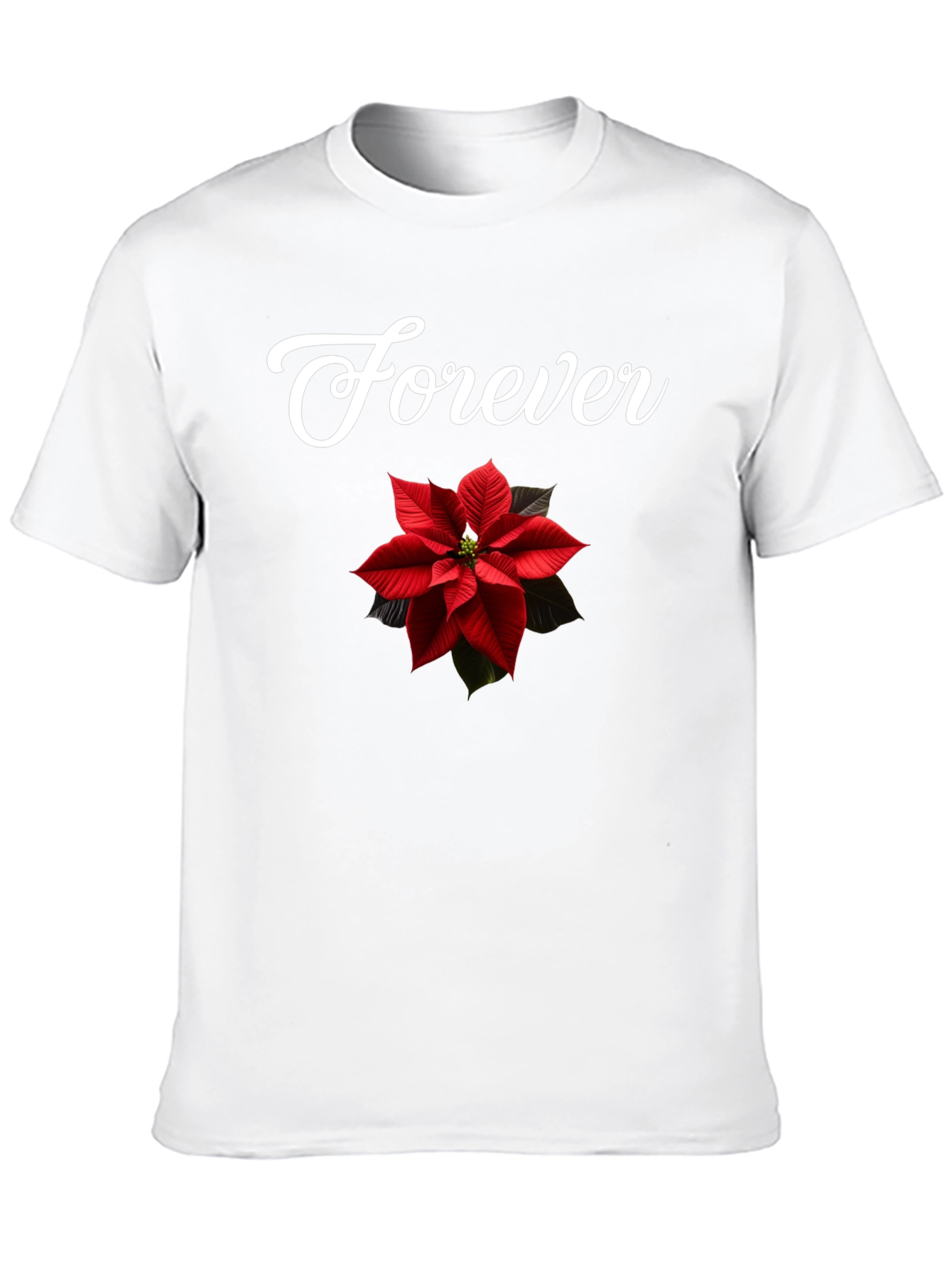 Forever Poinsettia Black Tee