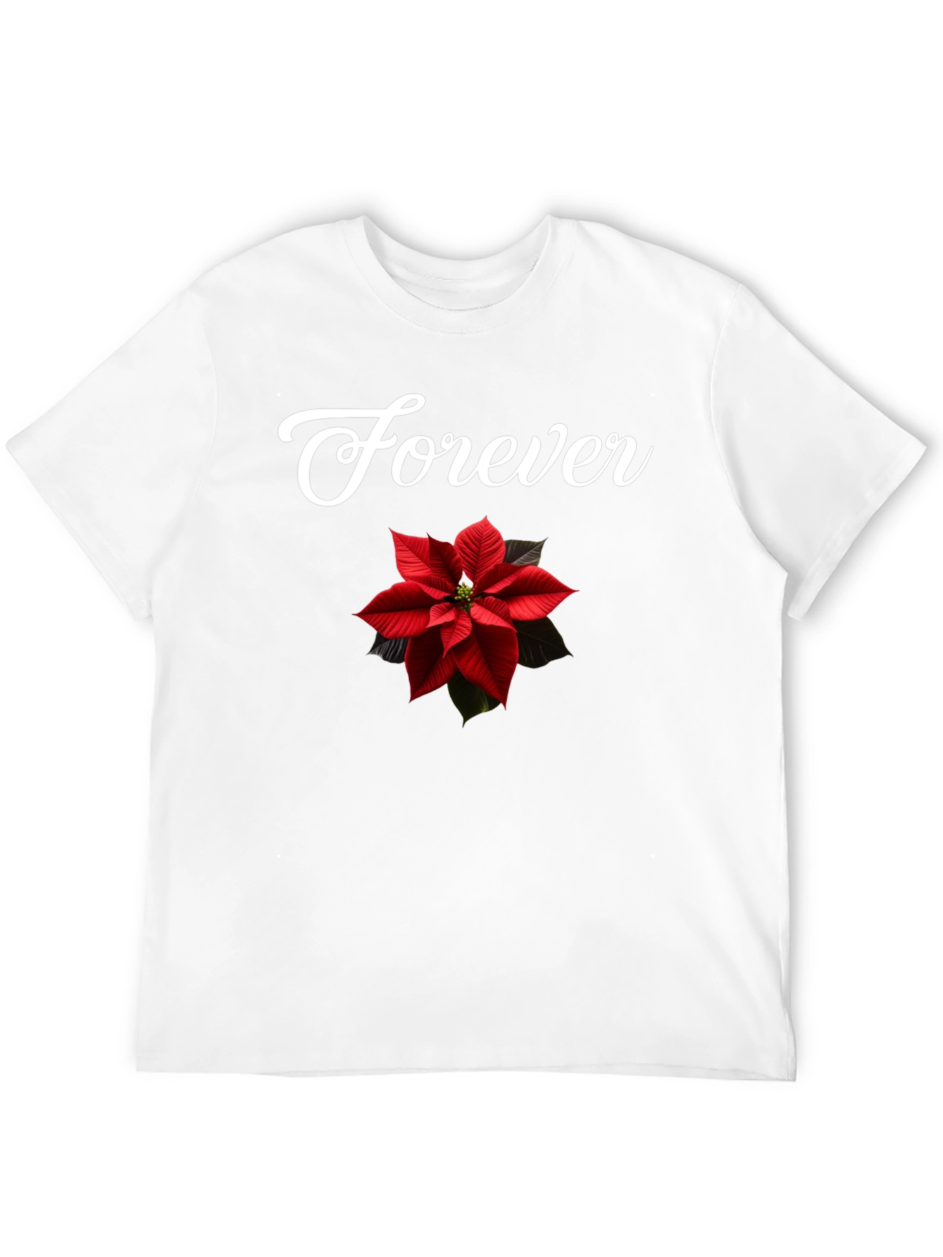 Forever Poinsettia Black Tee