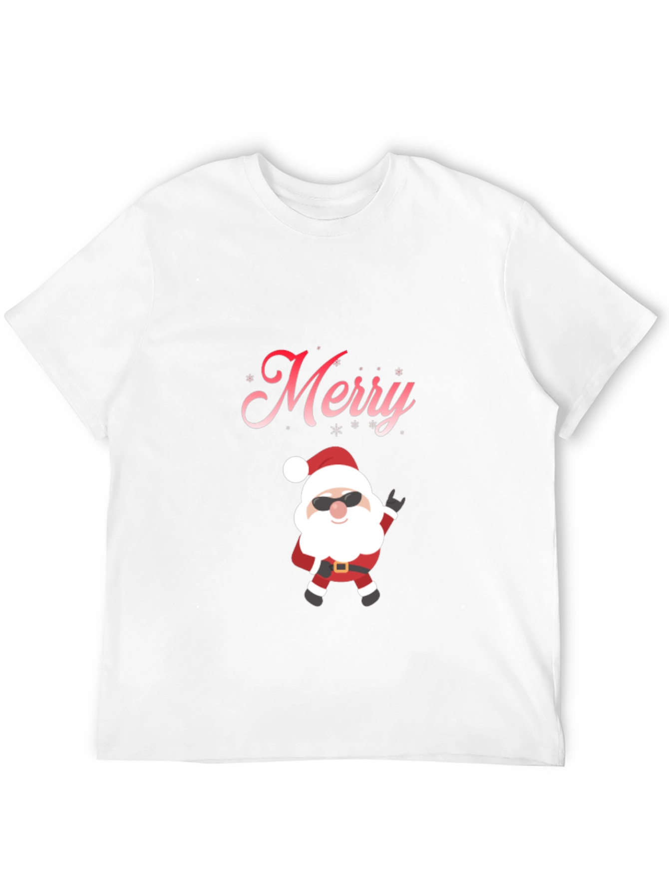 Merry Santa T-Shirt - Black Cotton Holiday Tee