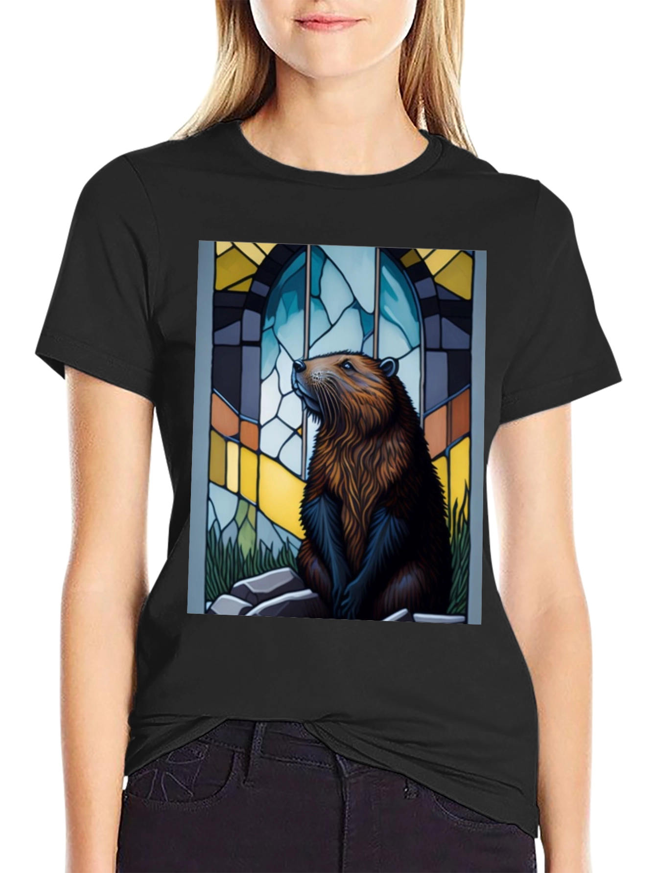Beaver Stained Glass Graphic Tee