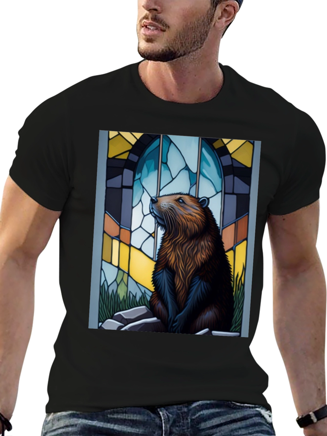 Beaver Stained Glass Graphic Tee