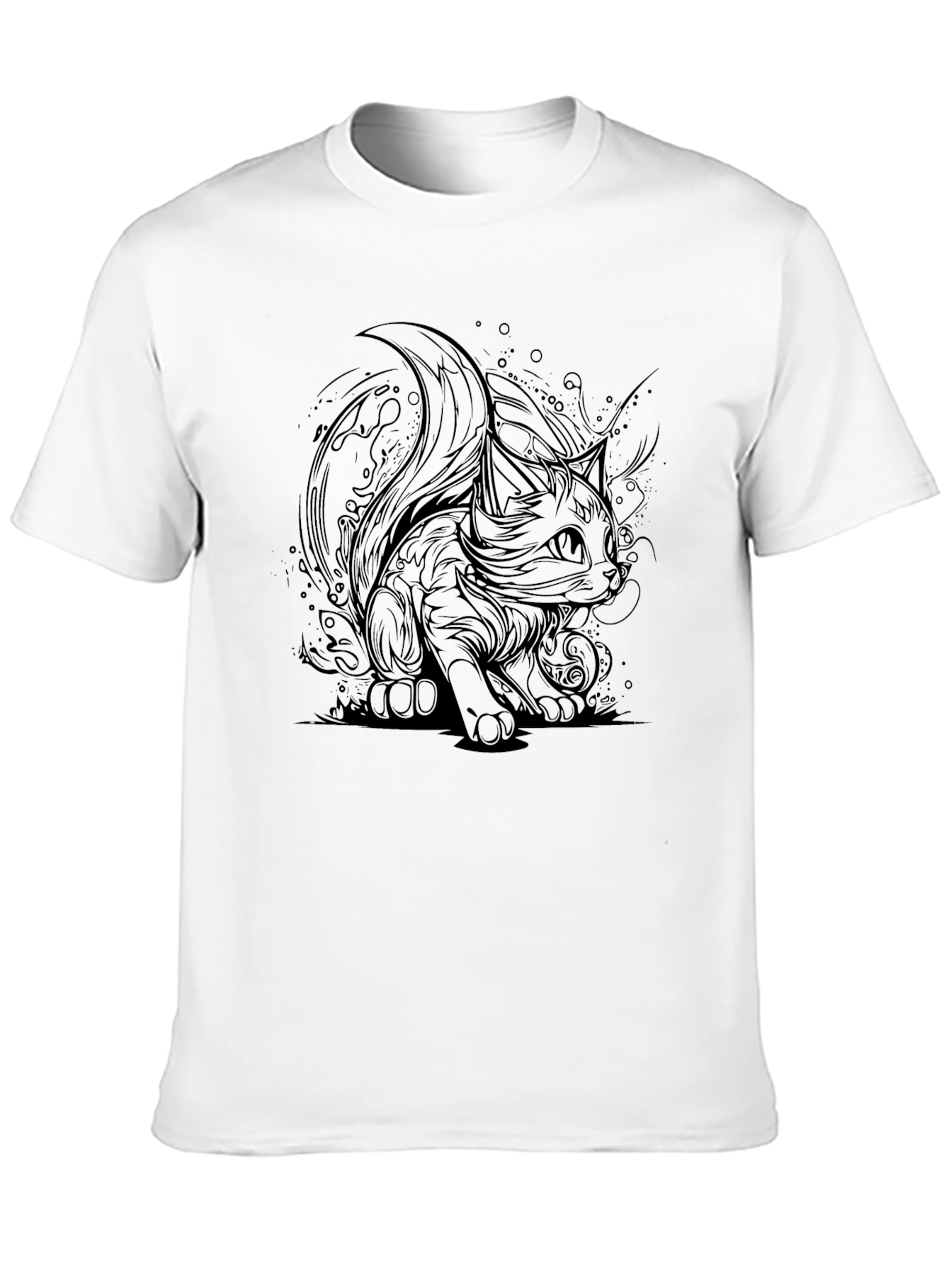 Black Cat Graphic Tee - Stylish Mens T-Shirt
