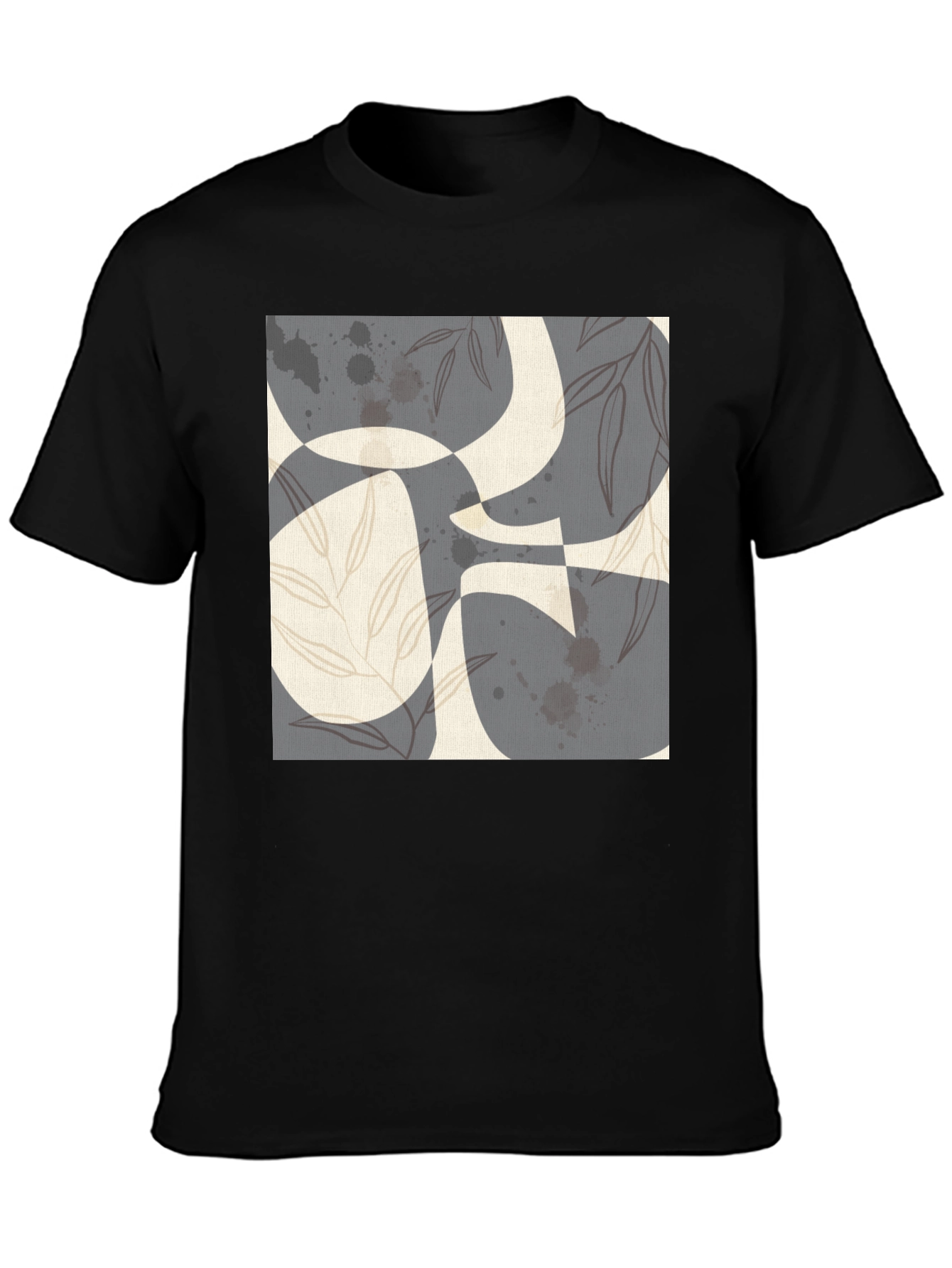 Abstract Print Black T-Shirt