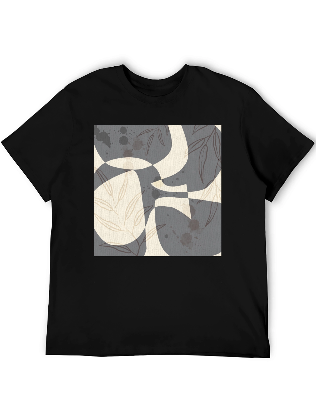 Abstract Print Black T-Shirt