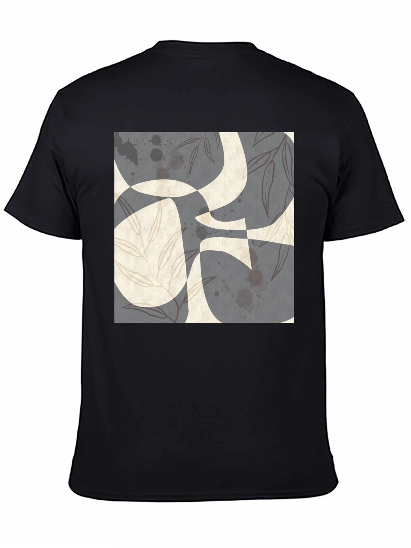 Abstract Print Black T-Shirt