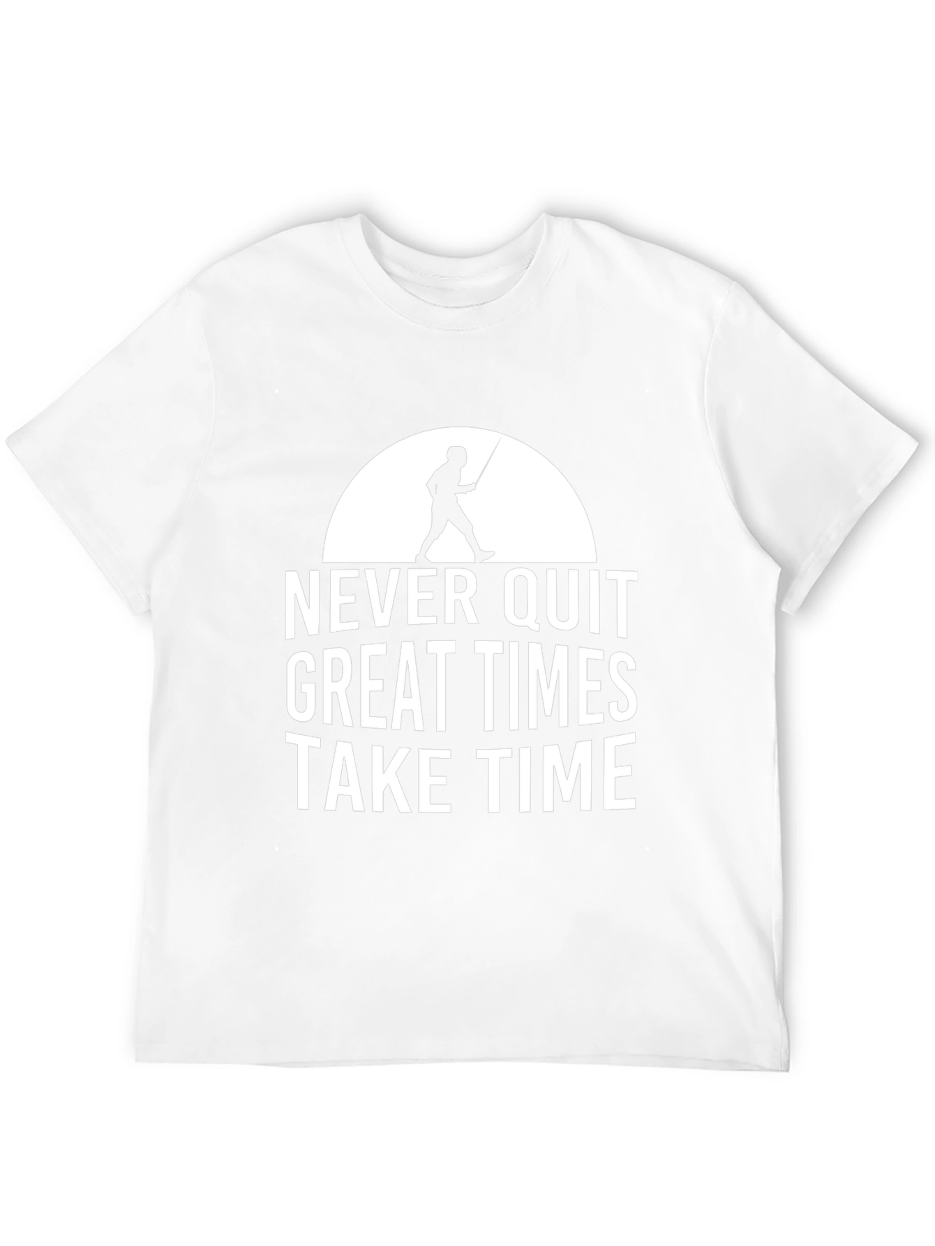 Never Quit Motivational Black T-Shirt