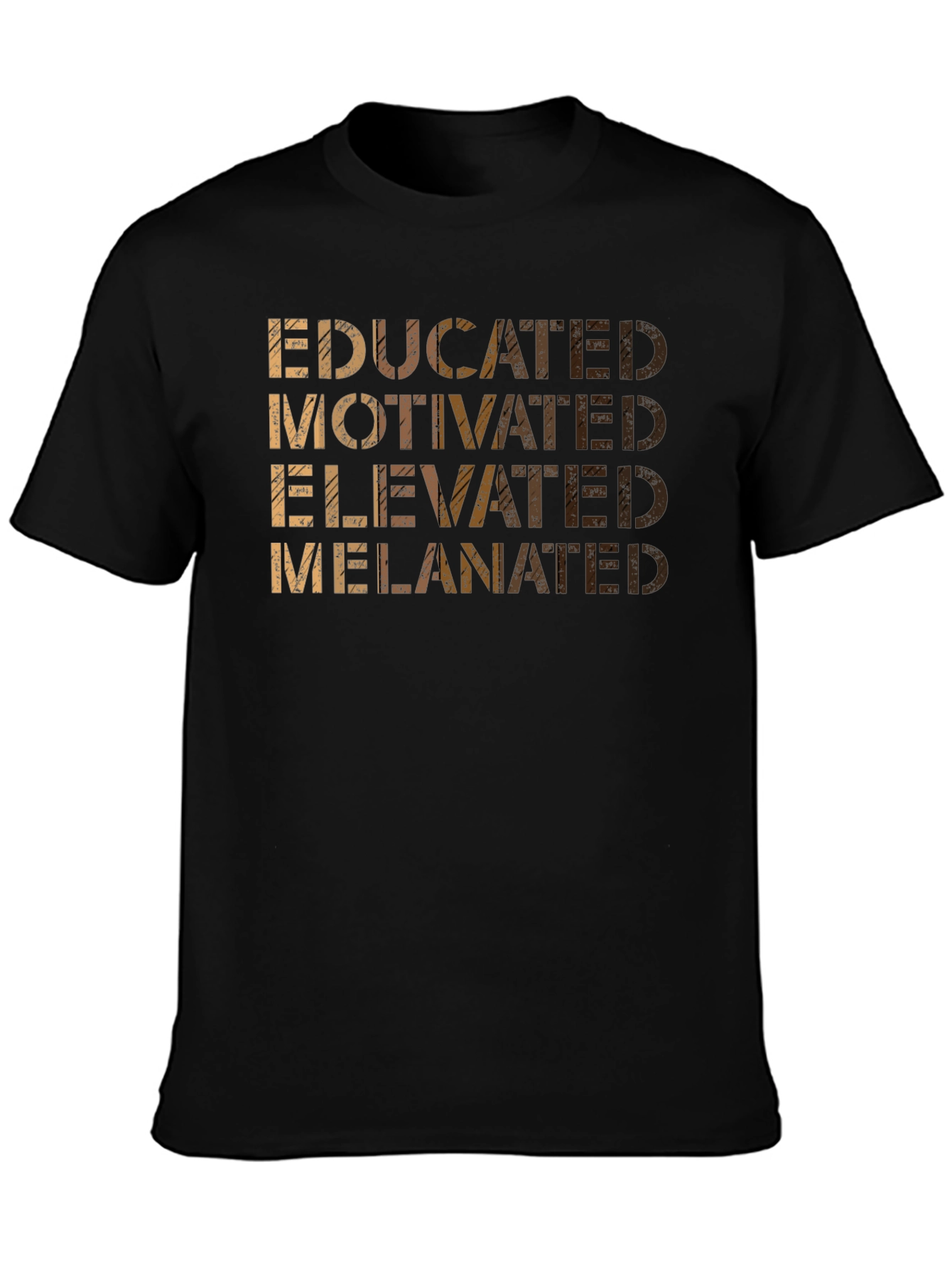 Educated Motivated Elevated Melanated Black T-Shirt