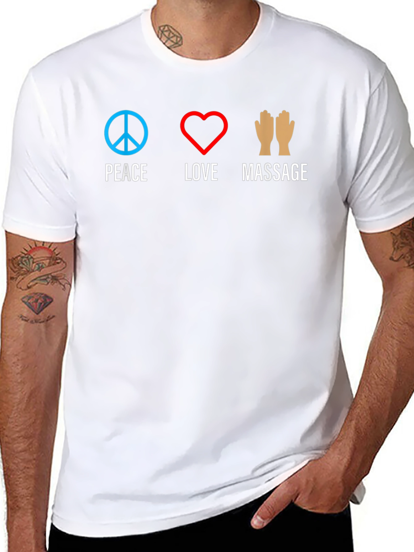 Peace Love Massage T-Shirt - Unisex Black Tee
