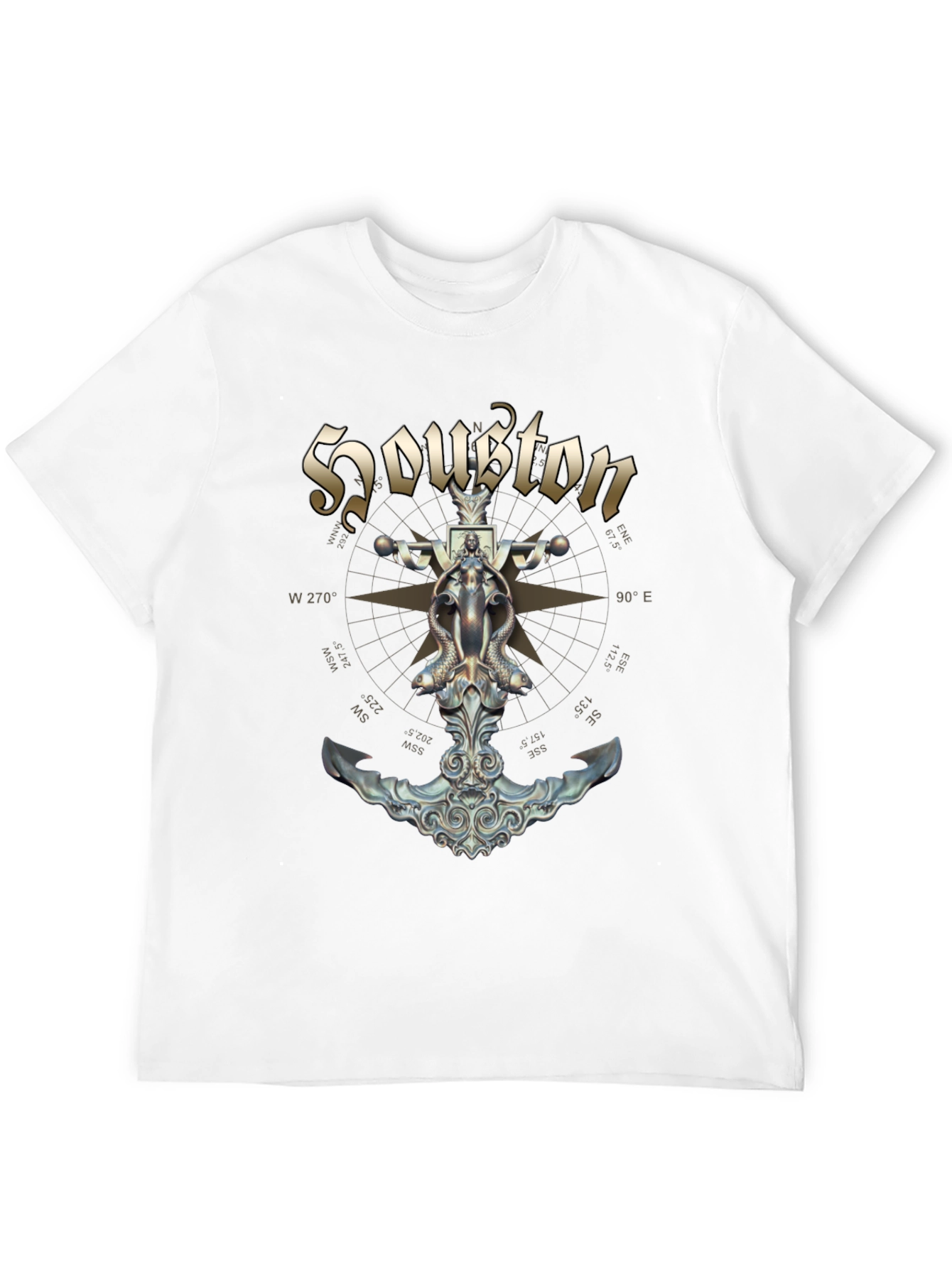 Houston Anchor Compass Rose Graphic T-Shirt
