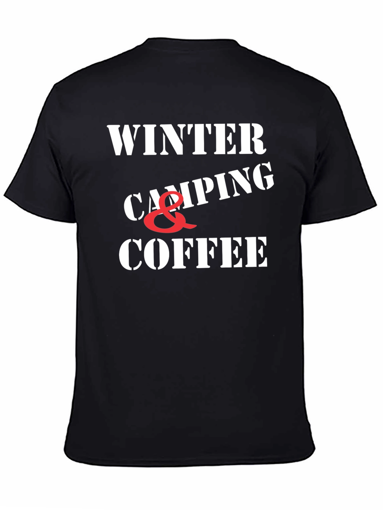 Winter Camping & Coffee Graphic T-Shirt