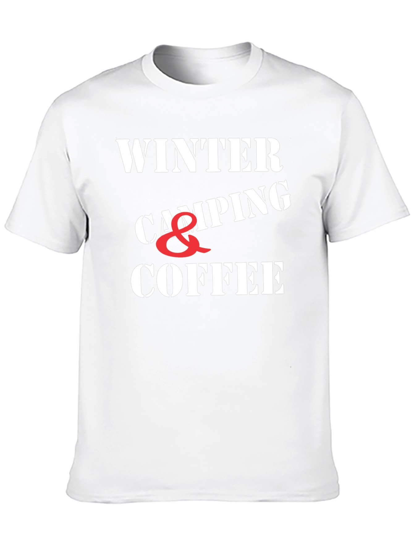 Winter Camping & Coffee Graphic T-Shirt