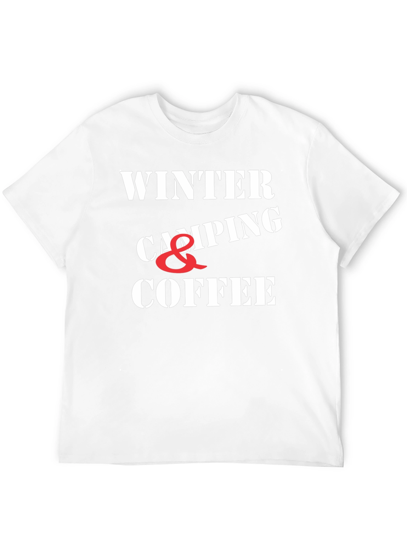 Winter Camping & Coffee Graphic T-Shirt