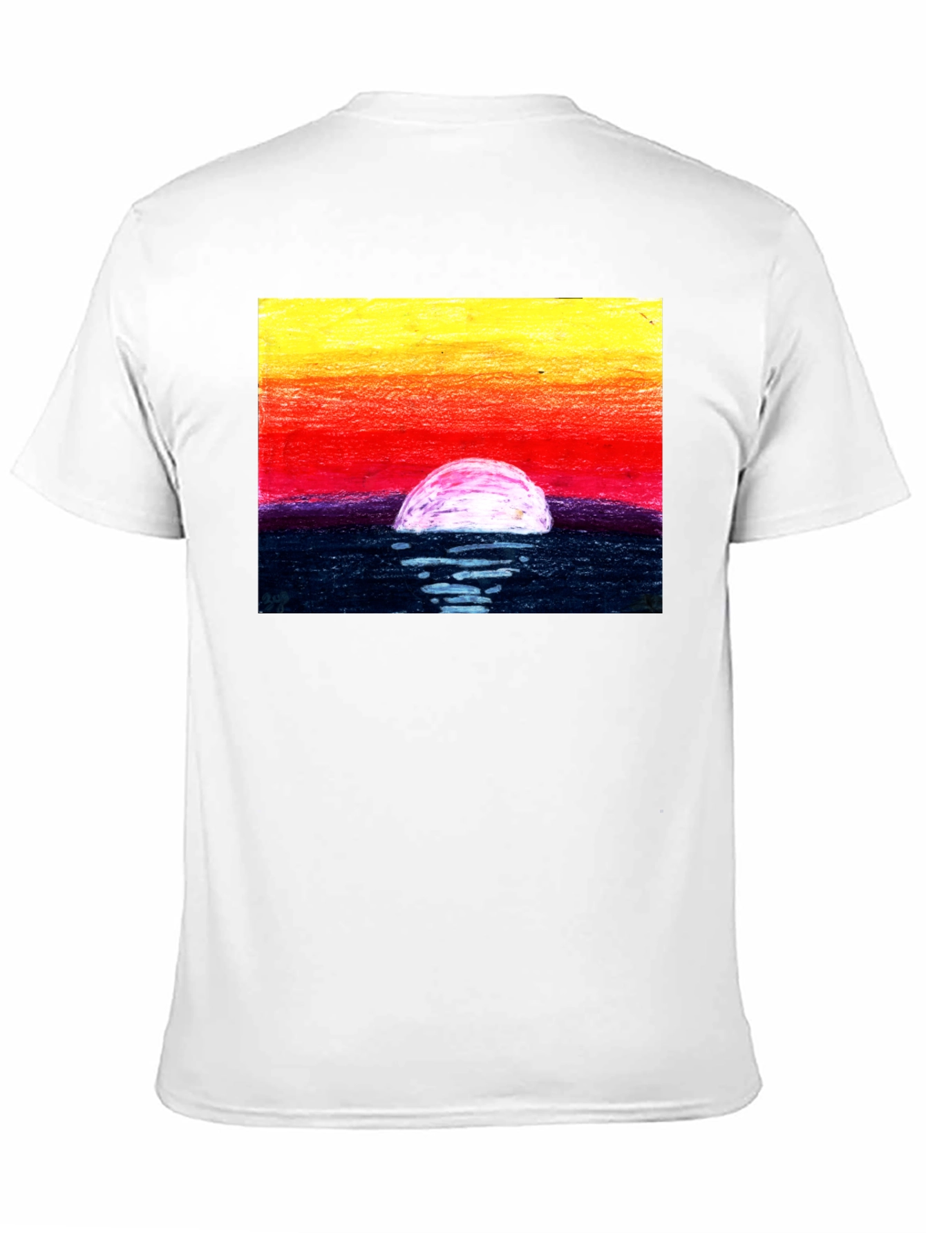 Sunset Art Graphic Tee - Black Cotton T-Shirt