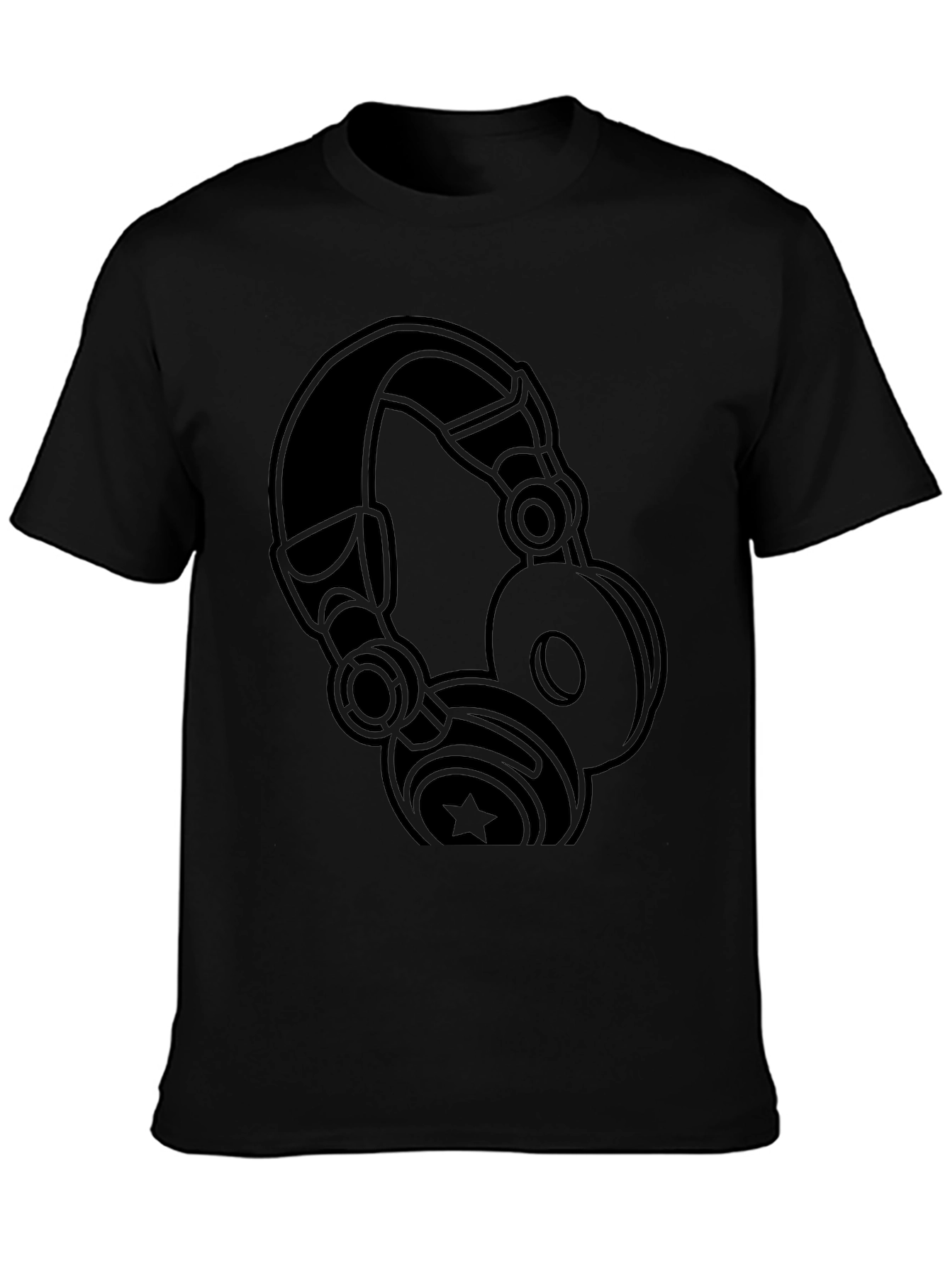 Black Headphones Graphic T-Shirt