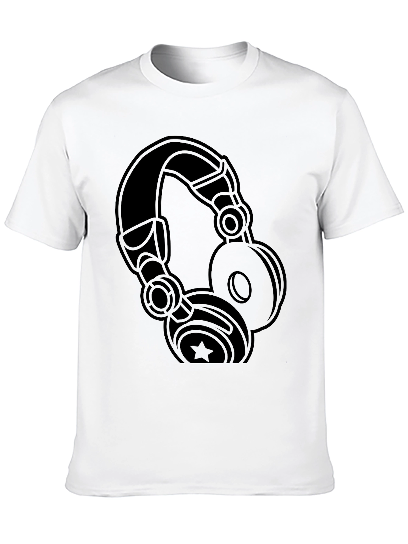 Black Headphones Graphic T-Shirt