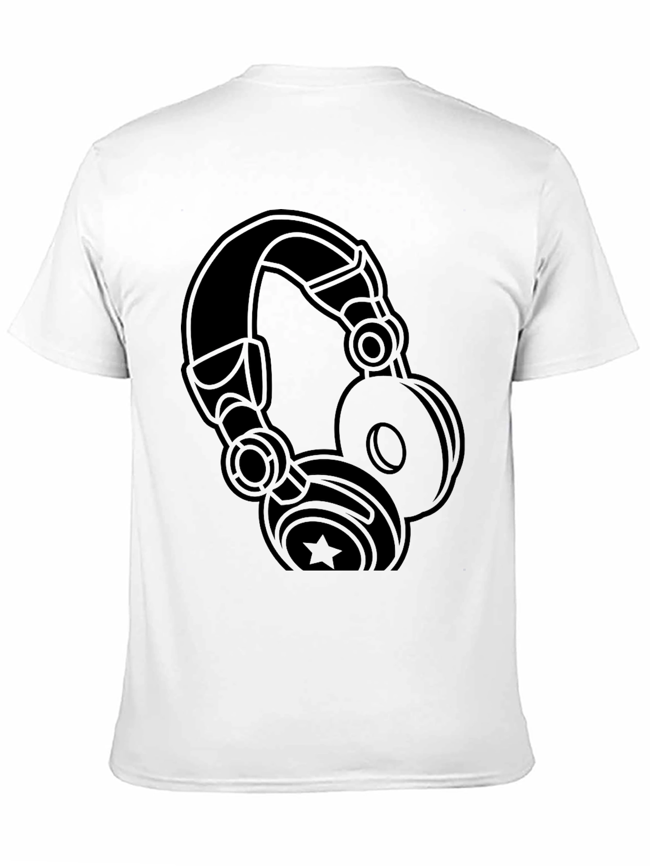 Black Headphones Graphic T-Shirt