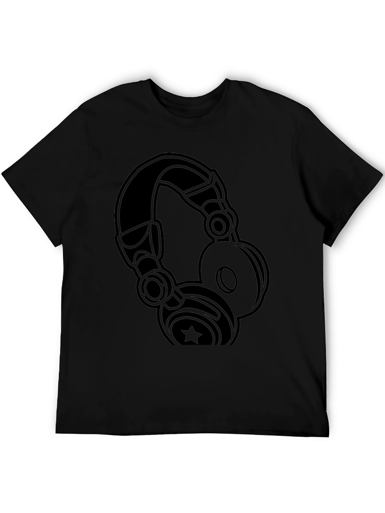 Black Headphones Graphic T-Shirt