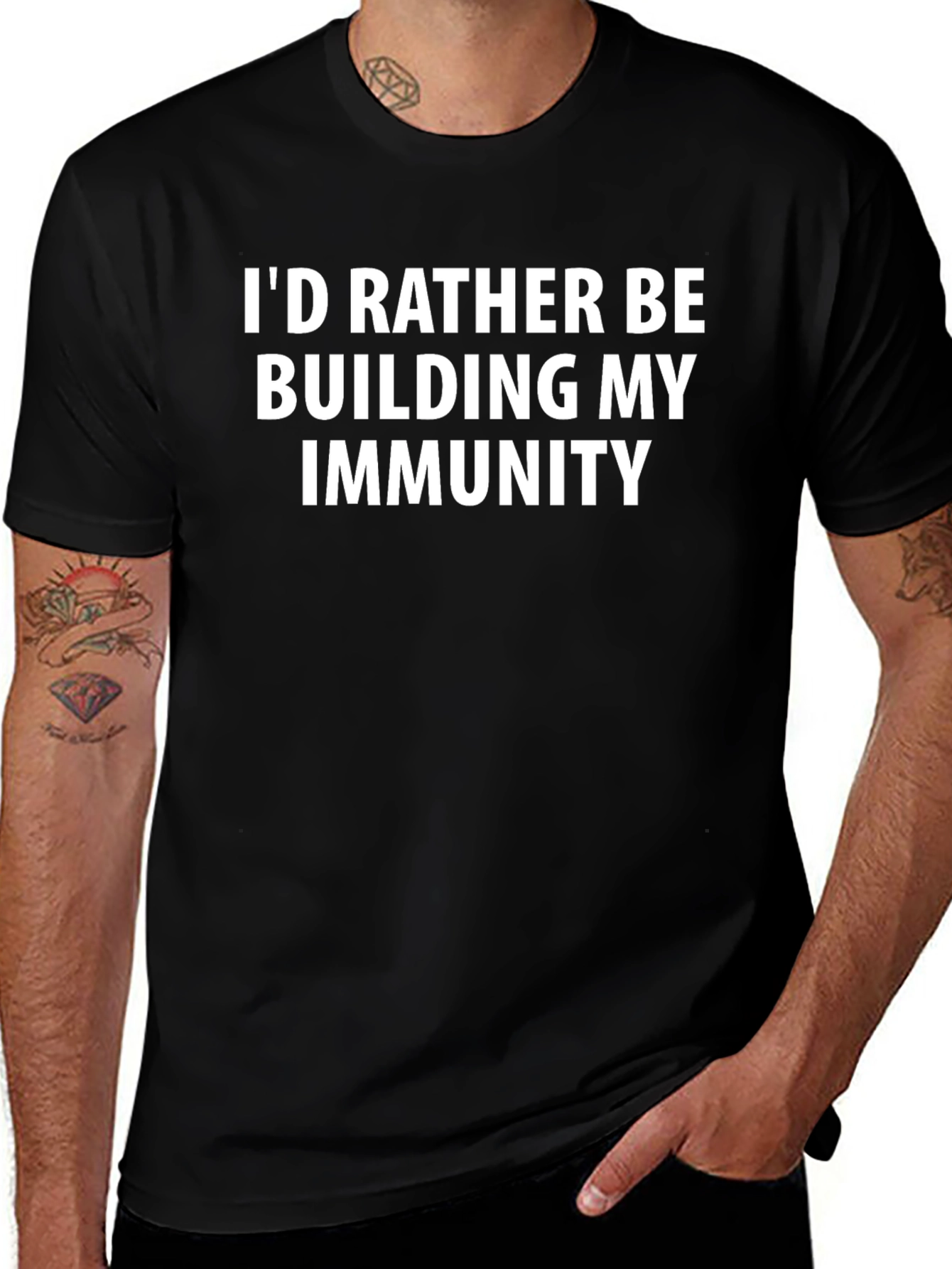 Build Immunity Graphic Tee - Black Casual T-Shirt