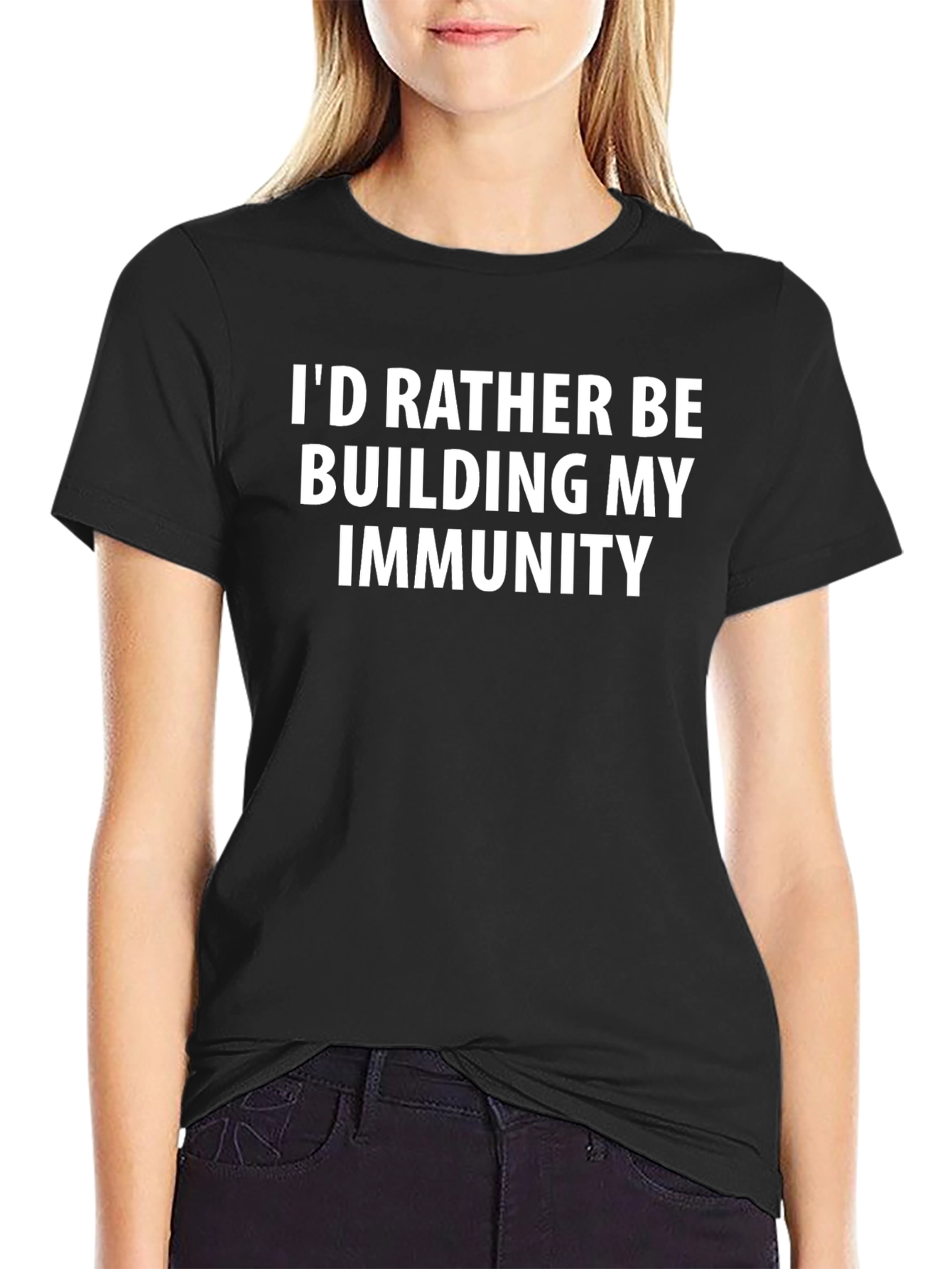 Build Immunity Graphic Tee - Black Casual T-Shirt