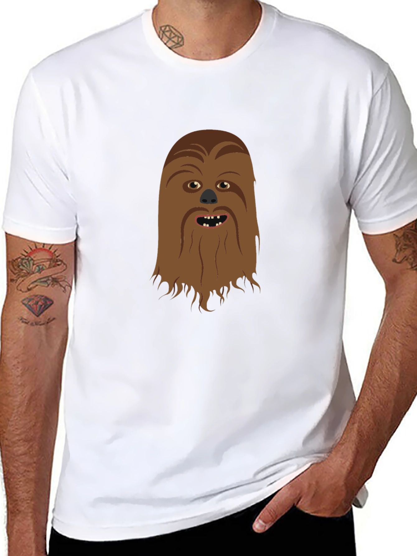 Chewbacca Face Black T-Shirt